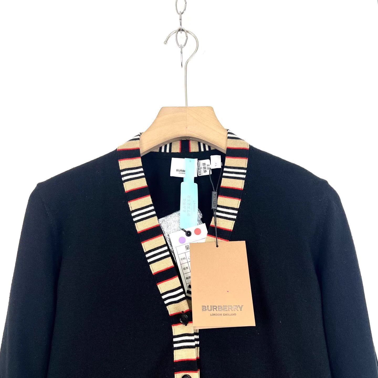Burberry Black Striped Trim Button-Front Cardigan Size US S / EU 44-46 / 1 - 4 Thumbnail