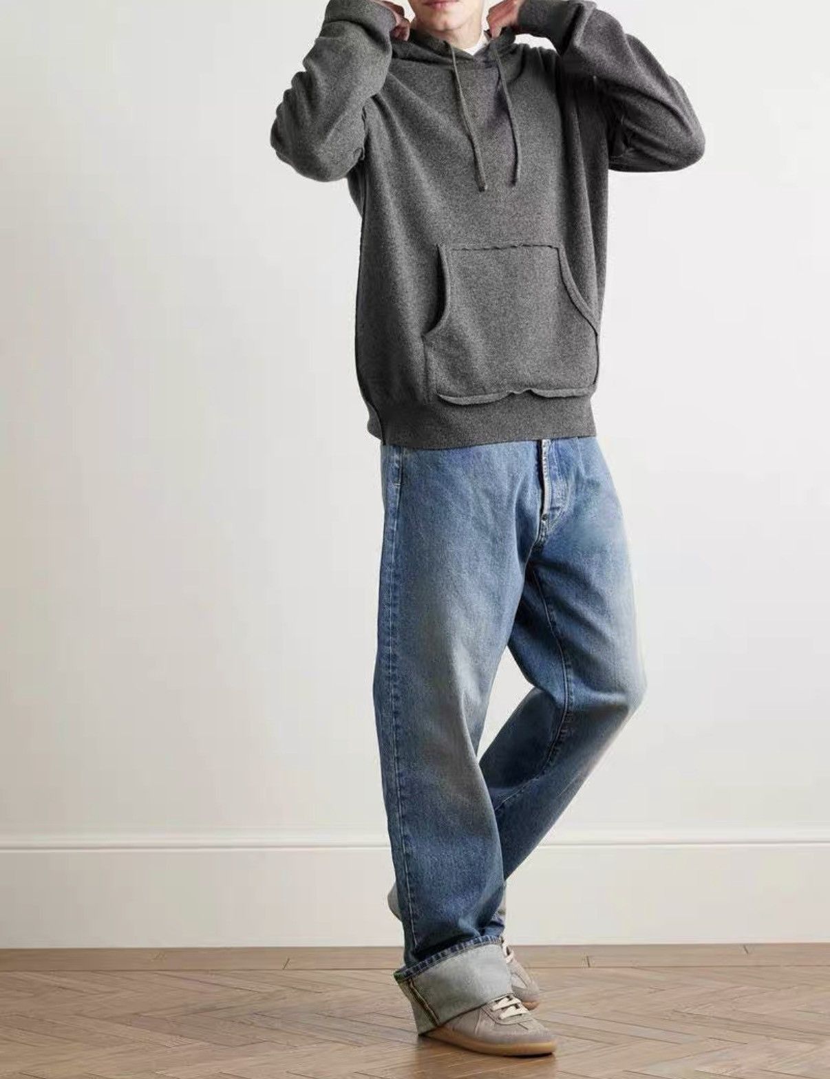 Maison Margiela Gray Oversized Hoodie with Front Pocket Size US XL / EU 56 / 4 - 8 Thumbnail