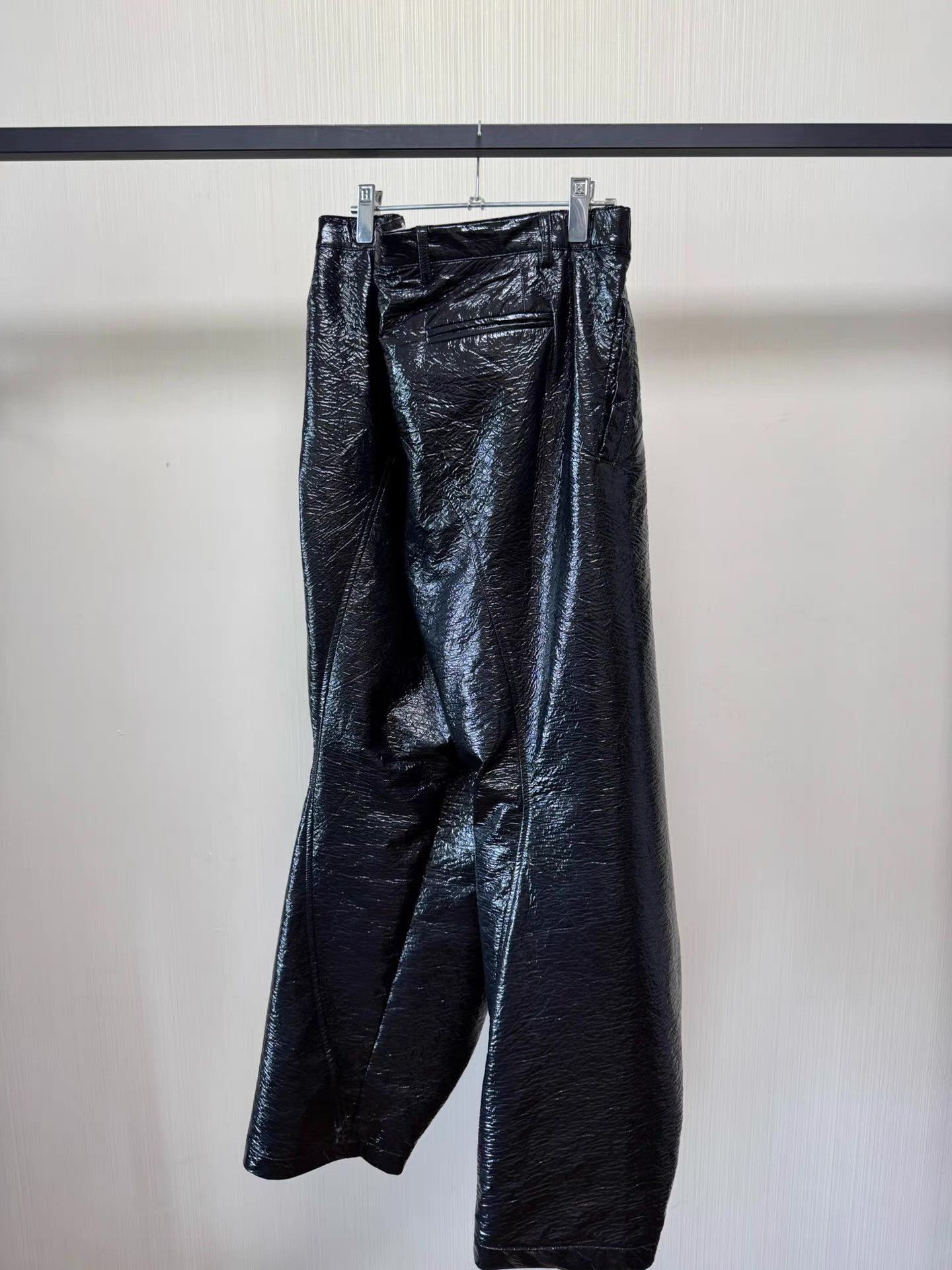 Walter Van Beirendonck Black Shiny Textured Casual Pants Size 36 Size US 36 / EU 52 - 3 Thumbnail