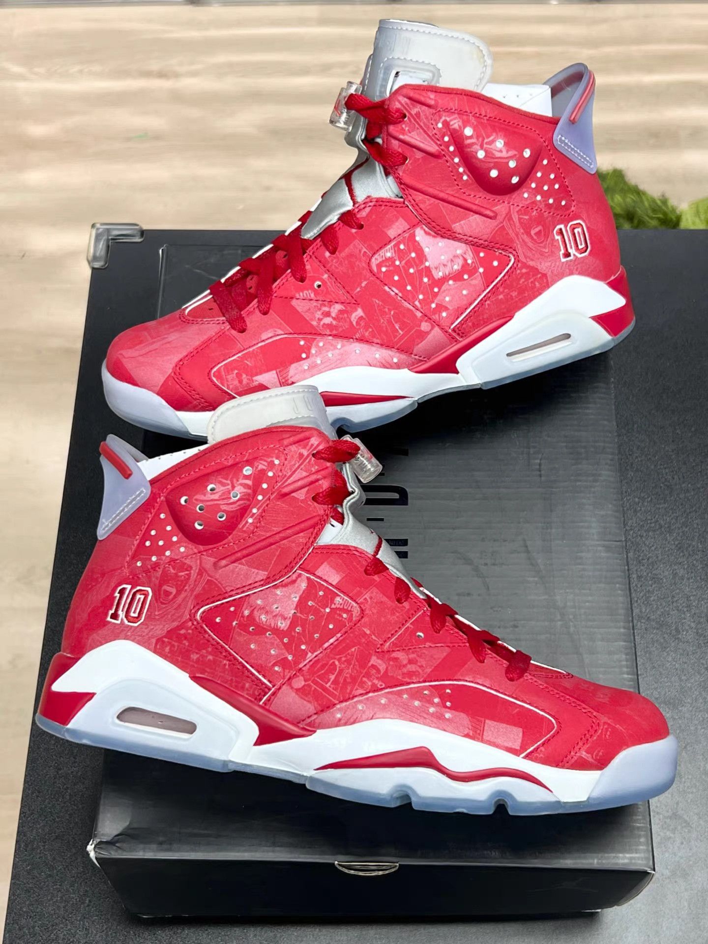 Jordan Brand Red High-Top Sneakers with White Accents Size US 10 / EU 43 - 4 Thumbnail