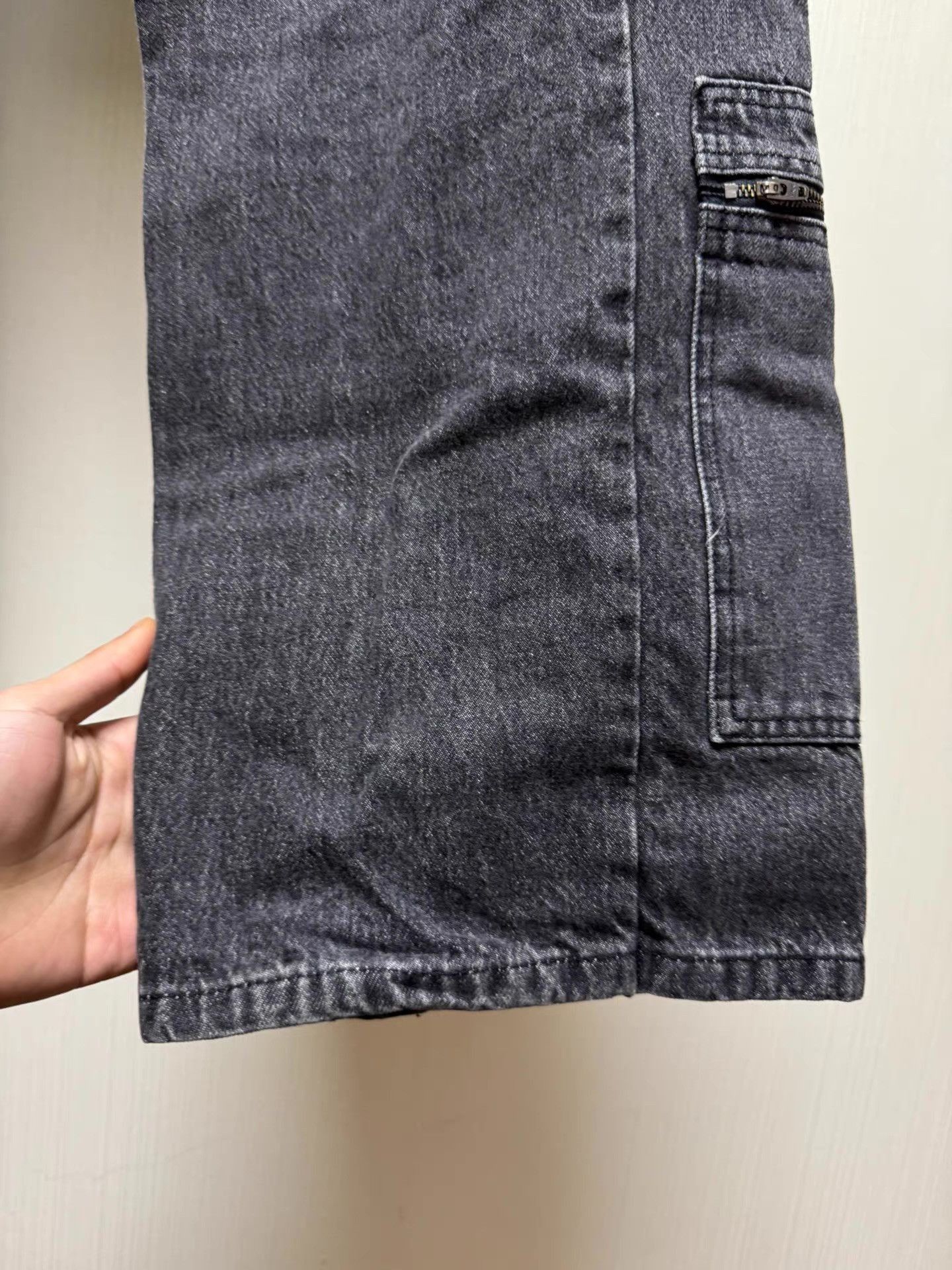 Y/Project Gray Cargo Denim Pants with Multiple Zip Pockets Size US 32 / EU 48 - 4 Thumbnail