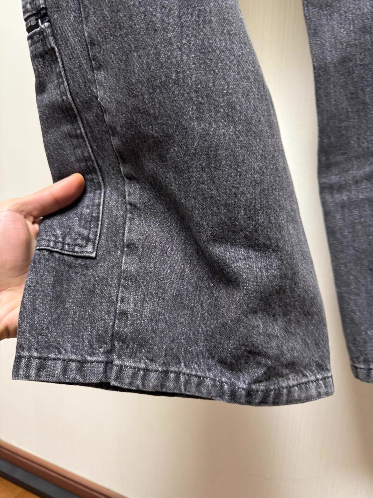 Y/Project Gray Cargo Denim Pants with Multiple Zip Pockets Size US 32 / EU 48 - 5 Thumbnail