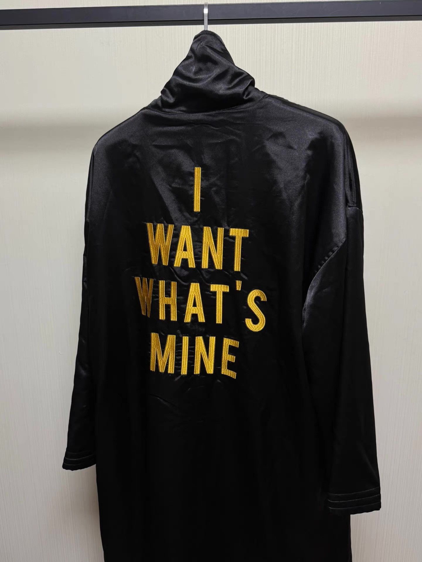 Hood By Air Black Long Cloak with 'I WANT WHAT'S MINE' Embroidery Size US L / EU 52-54 / 3 - 2 Thumbnail