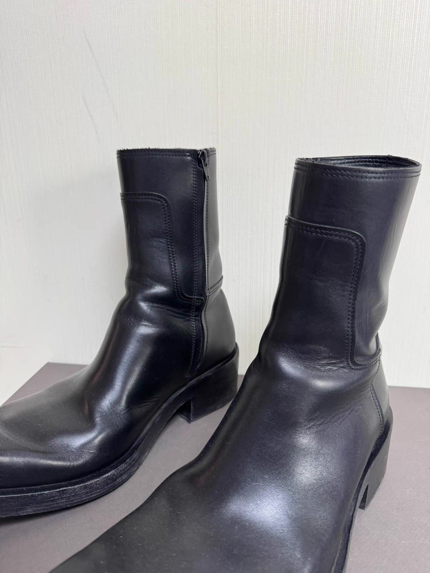 Balenciaga Black Leather Ankle Boots Size 11 Size US 11 / EU 44 - 2 Thumbnail
