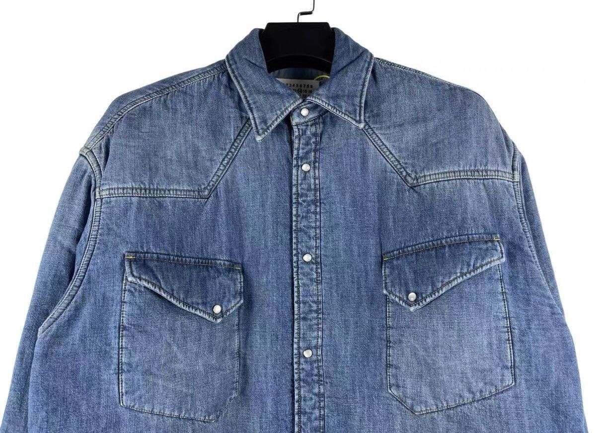 Maison Margiela Blue Denim Long Sleeve Button-Up Shirt Size US M / EU 48-50 / 2 - 3 Thumbnail