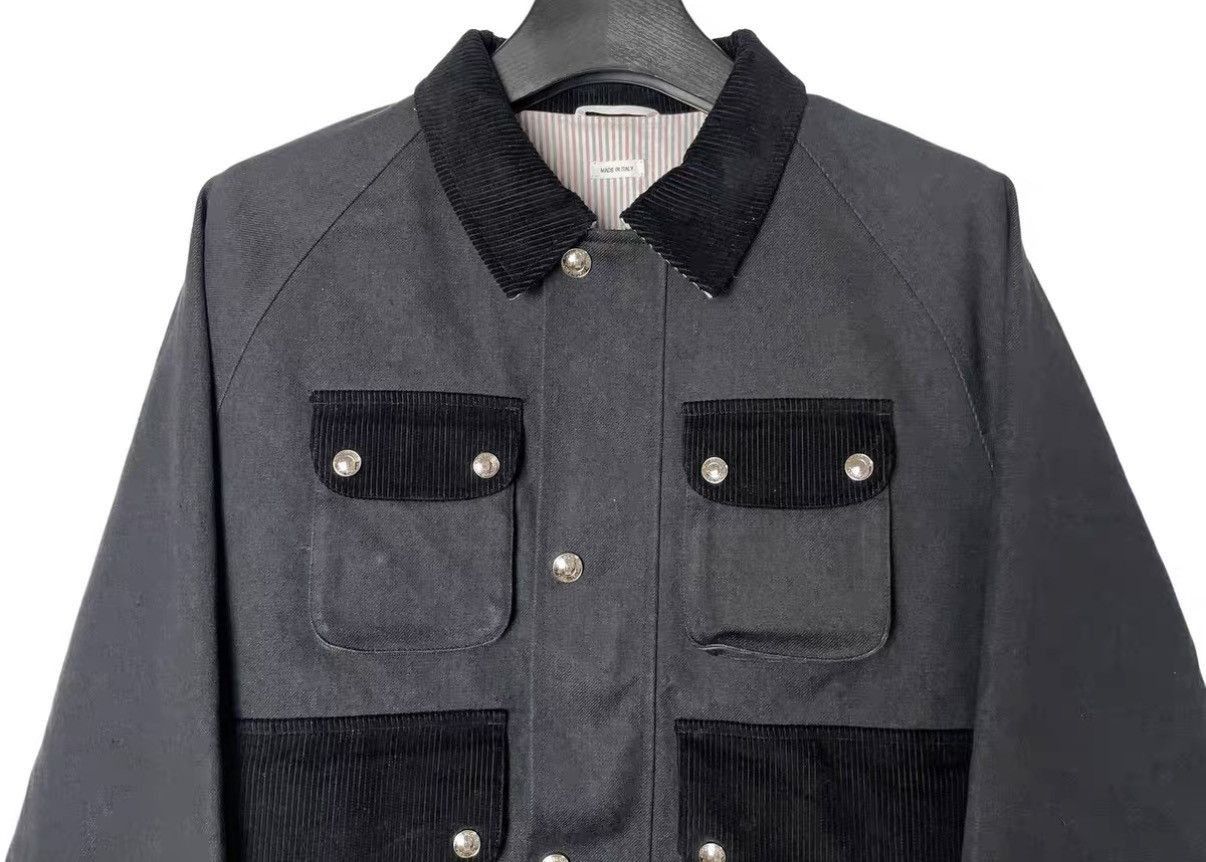 Thom Browne Black Utility Jacket with Corduroy Accents Size L Size US L / EU 52-54 / 3 - 3 Thumbnail