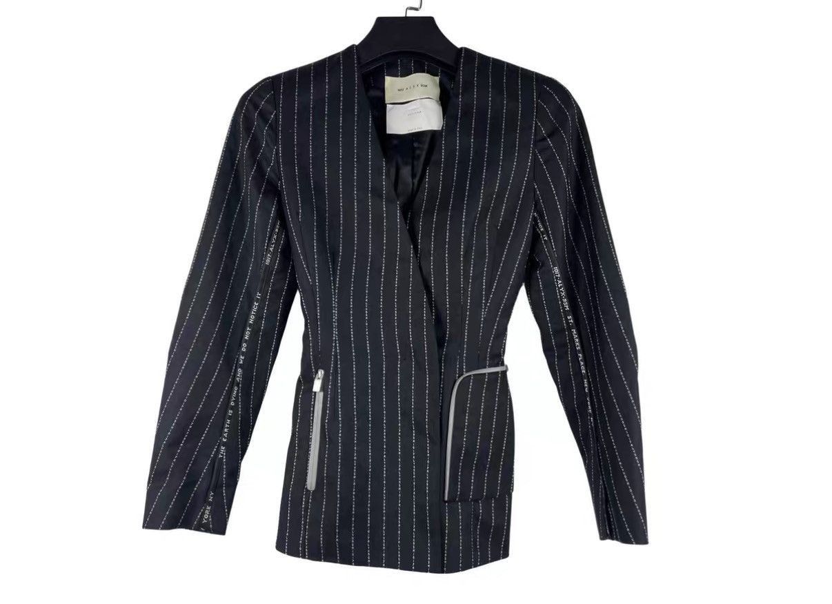 1017 ALYX 9SM Black Pinstriped Double-Breasted Light Jacket Size US S / EU 44-46 / 1 - 3 Thumbnail