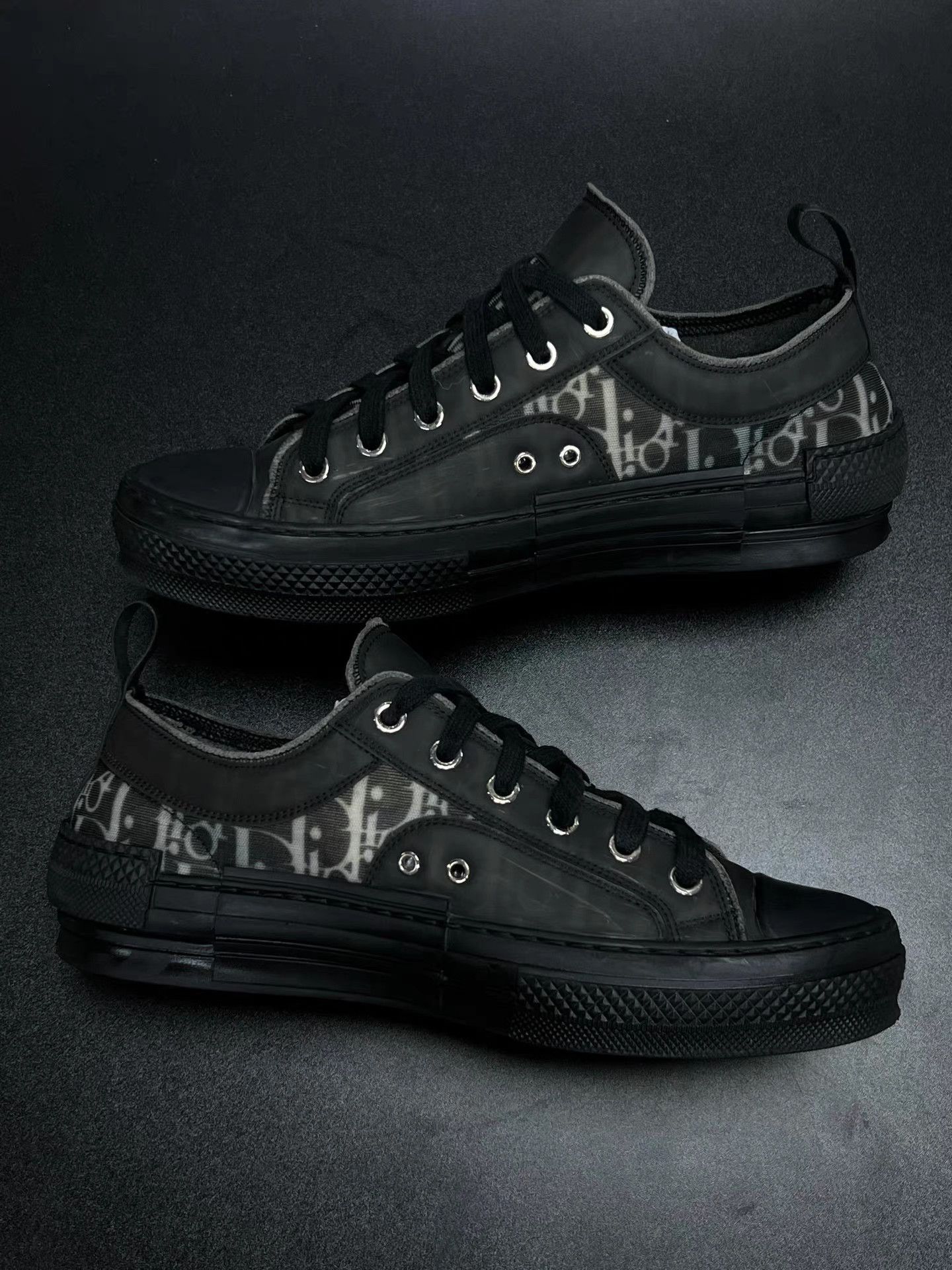 Dior Black Low-Top Sneakers with Pattern Size US 6.5 / EU 39-40 - 6 Thumbnail