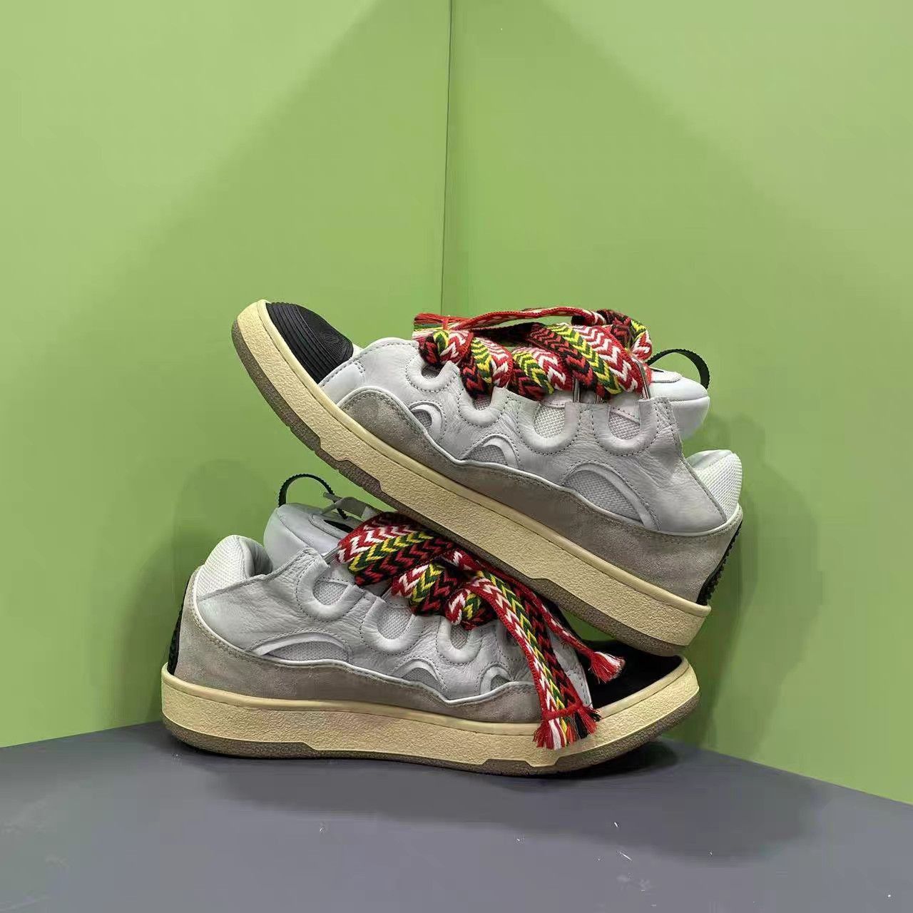 Lanvin White High-Top Sneakers with Patterned Laces Size US 11 / EU 44 - 4 Thumbnail