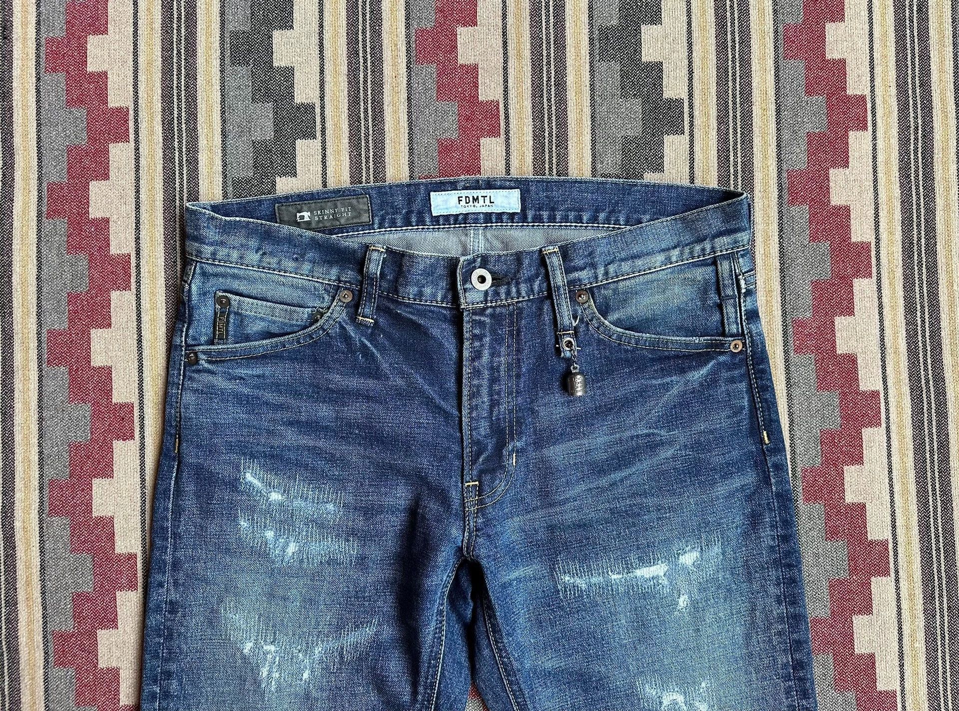 FDMTL Blue Distressed Denim Jeans Size 30 Size US 30 / EU 46 - 3 Thumbnail