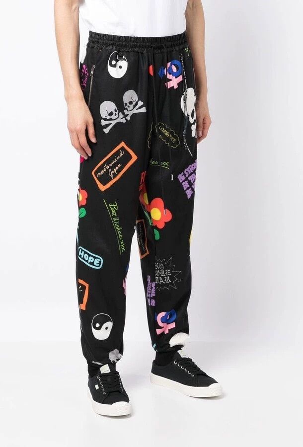 Mastermind Japan Black Graphic Print Casual Pants Size 34 Size US 34 / EU 50 - 8 Thumbnail
