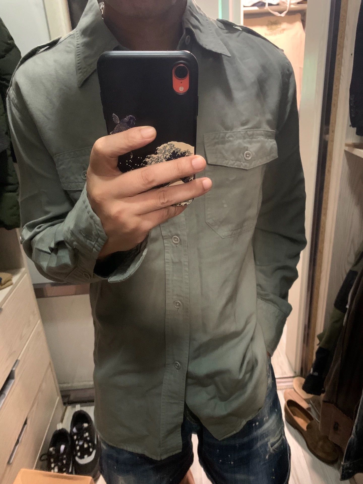 Tom Ford Green Long Sleeve Button-Up Shirt Size US M / EU 48-50 / 2 - 6 Thumbnail