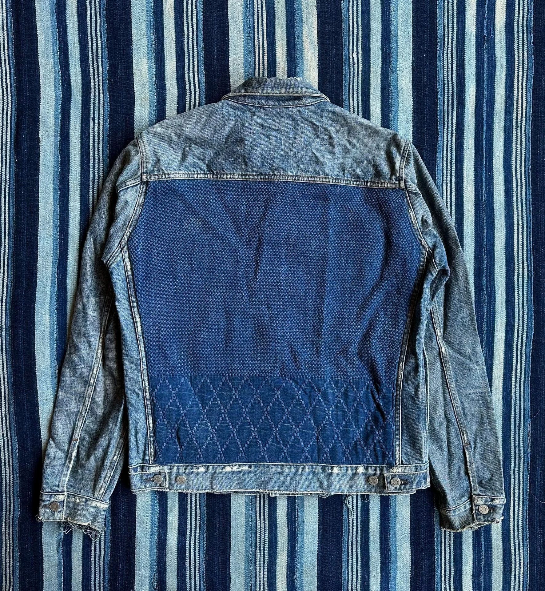 Fabric Brand & Co. Blue Denim Jacket with Distressed Frayed Edges Size US XL / EU 56 / 4 - 2 Thumbnail