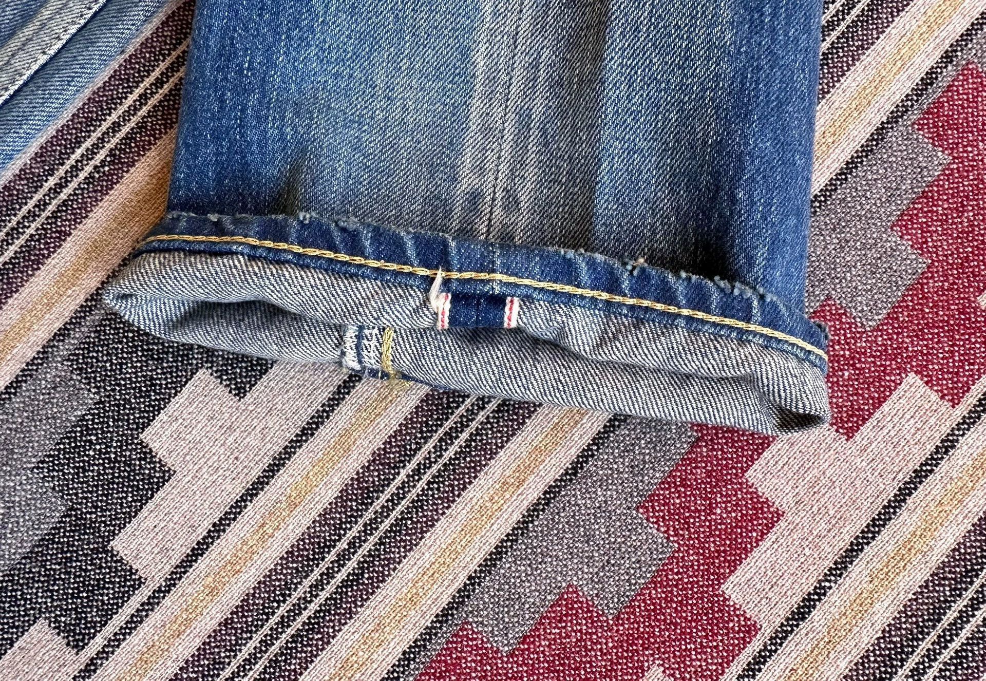 FDMTL Blue Denim Jeans with Patchwork Design Size US 34 / EU 50 - 8 Thumbnail