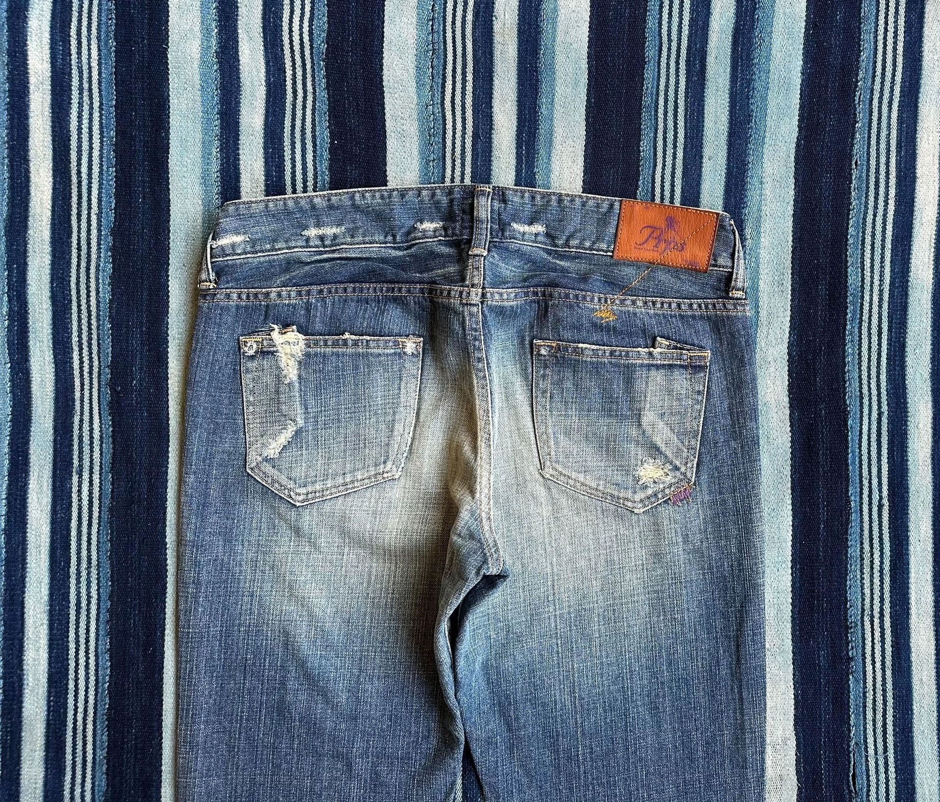 Prps Blue Distressed Denim Flared Pants Size 30 Size US 30 / EU 46 - 4 Thumbnail