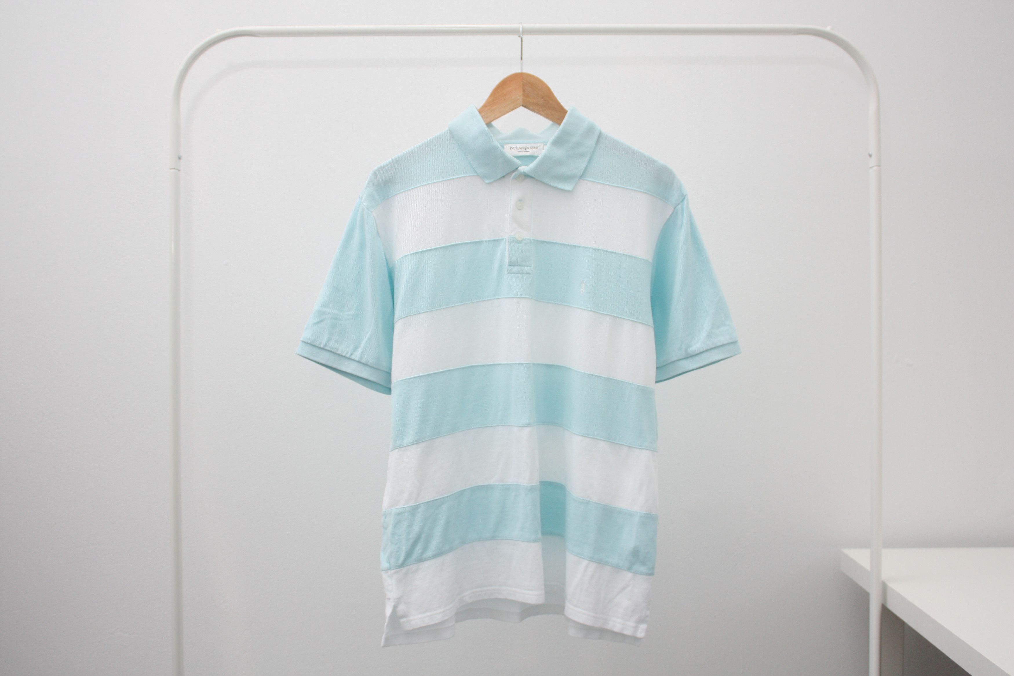 Yves Saint Laurent Yves Saint Laurent Blue White Polo Size US L / EU 52-54 / 3 - 3 Thumbnail