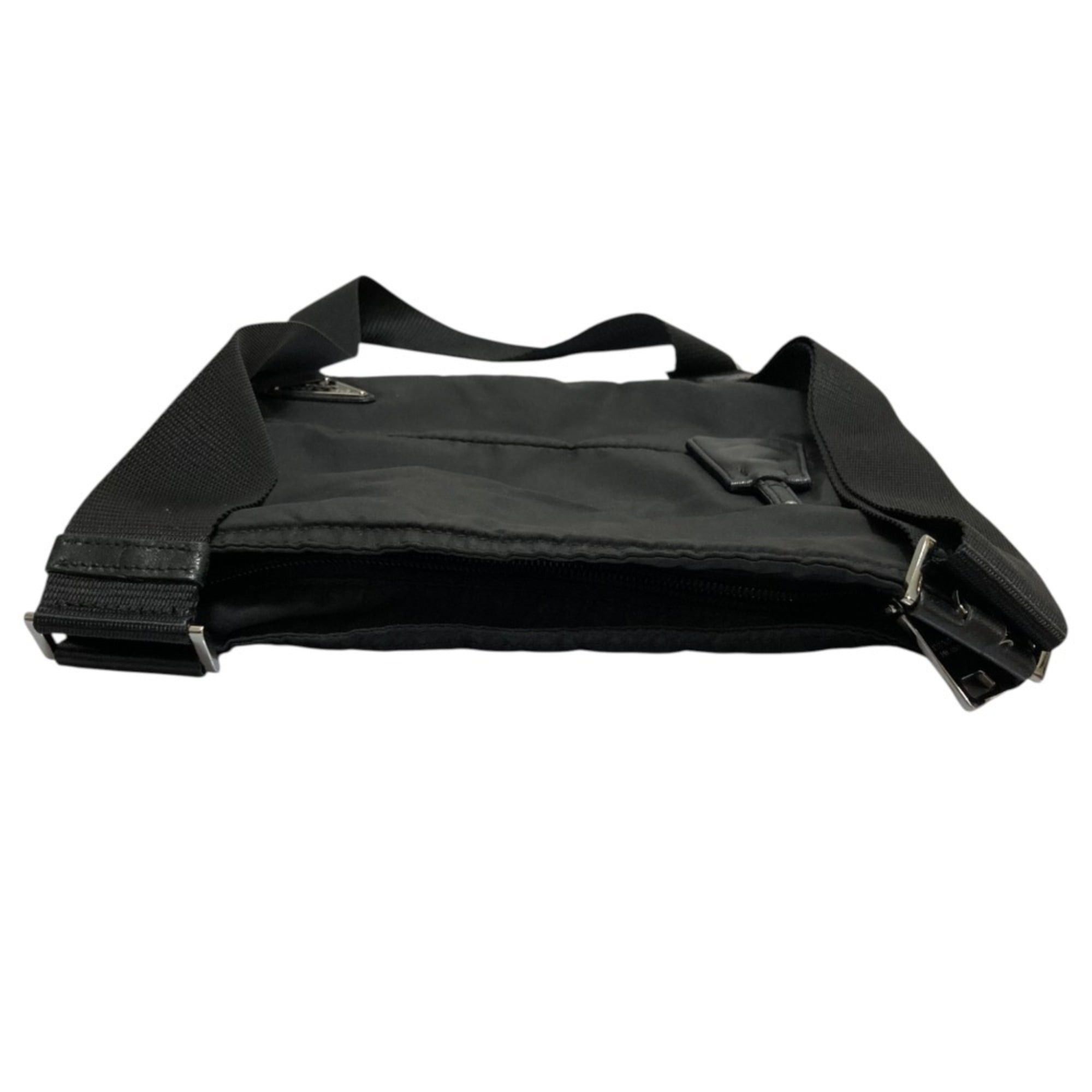 Prada PRADA Triangle Logo Shoulder Bag, Black, for Men and Women Size ONE SIZE - 6 Thumbnail