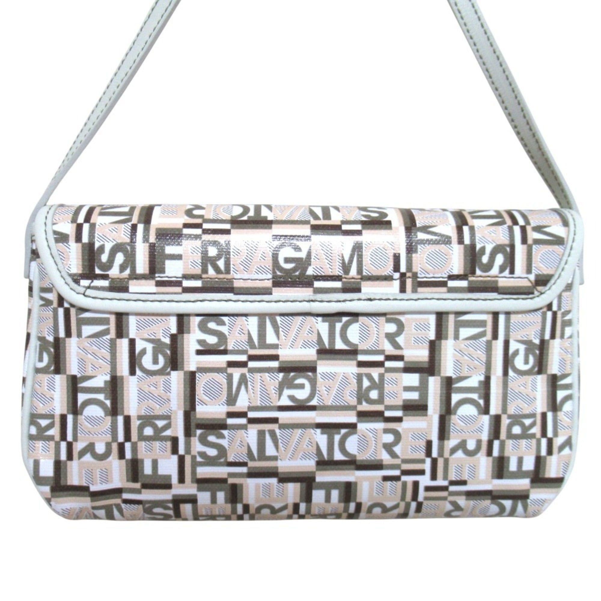 Salvatore Ferragamo Salvatore Ferragamo logo print flap one-shoulder bag, multicolor, women's. Size ONE SIZE - 3 Thumbnail