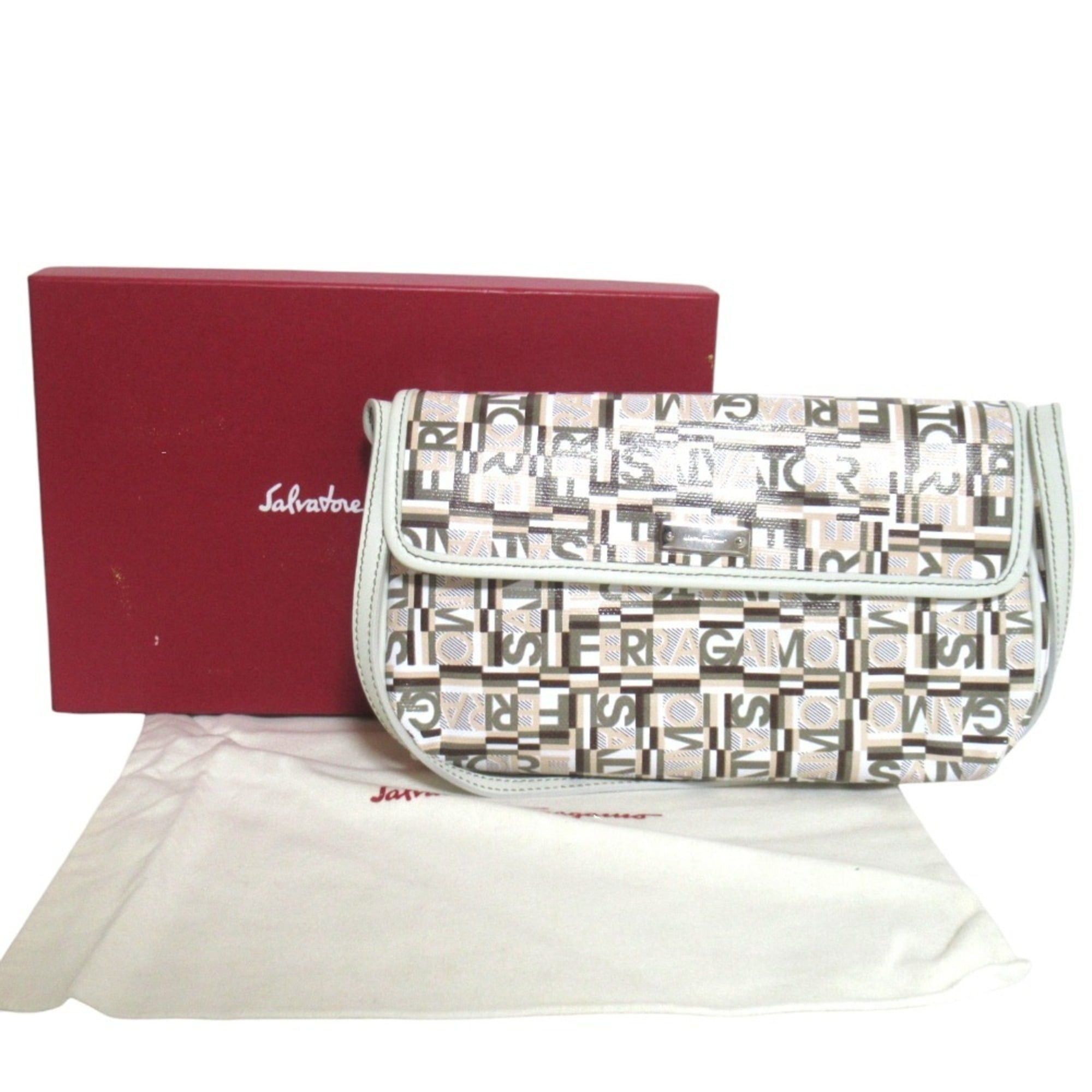 Salvatore Ferragamo Salvatore Ferragamo logo print flap one-shoulder bag, multicolor, women's. Size ONE SIZE - 7 Thumbnail