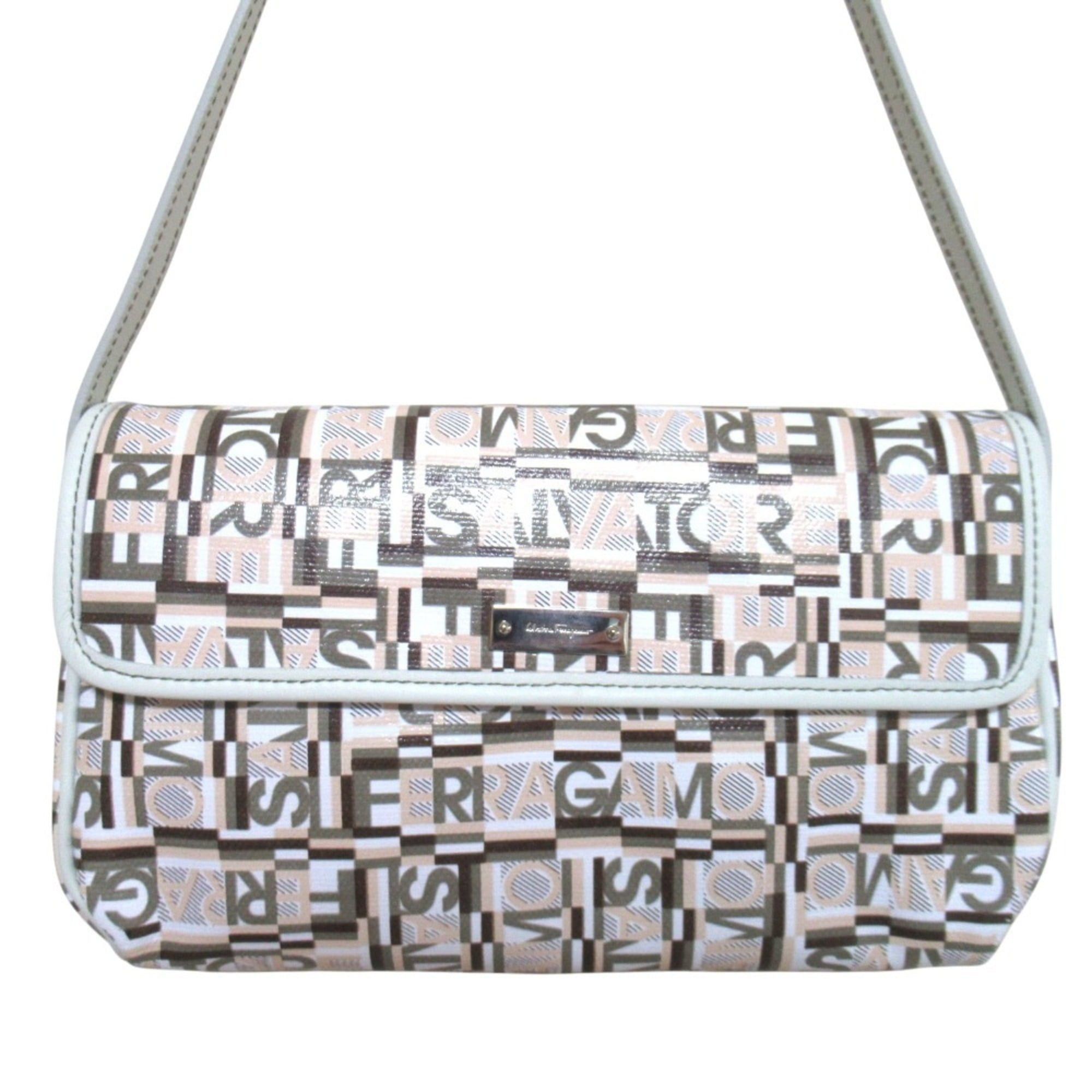 Salvatore Ferragamo Salvatore Ferragamo logo print flap one-shoulder bag, multicolor, women's. Size ONE SIZE - 2 Thumbnail