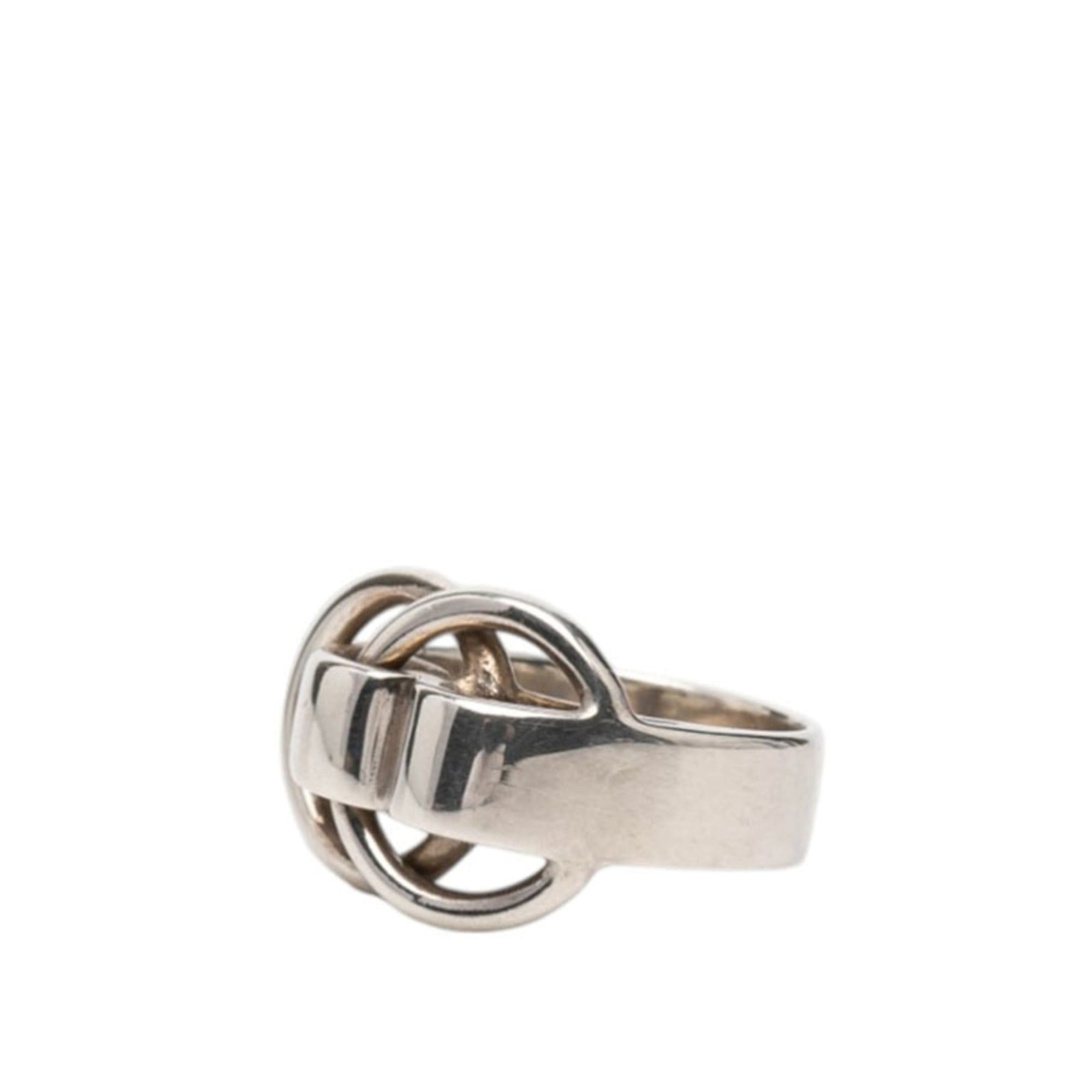 Hermes Hermes Deux the No Vintage Ring, Silver (SV925), Women's Ring Size ONE SIZE - 2 Thumbnail
