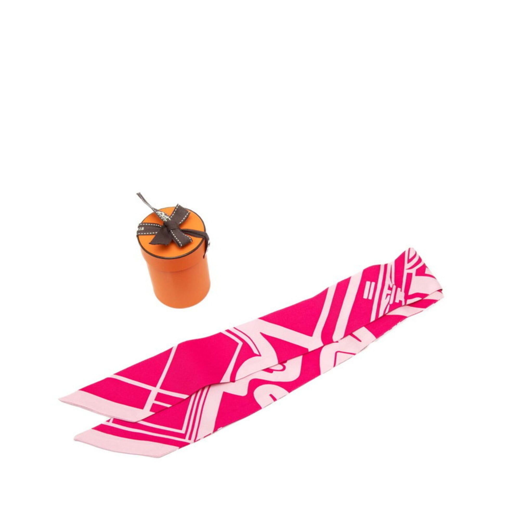 Hermes Hermes Twilly Les Coupes Tattoo Scarf Muffler Pink Silk Women's HERMES Size ONE SIZE - 6 Thumbnail