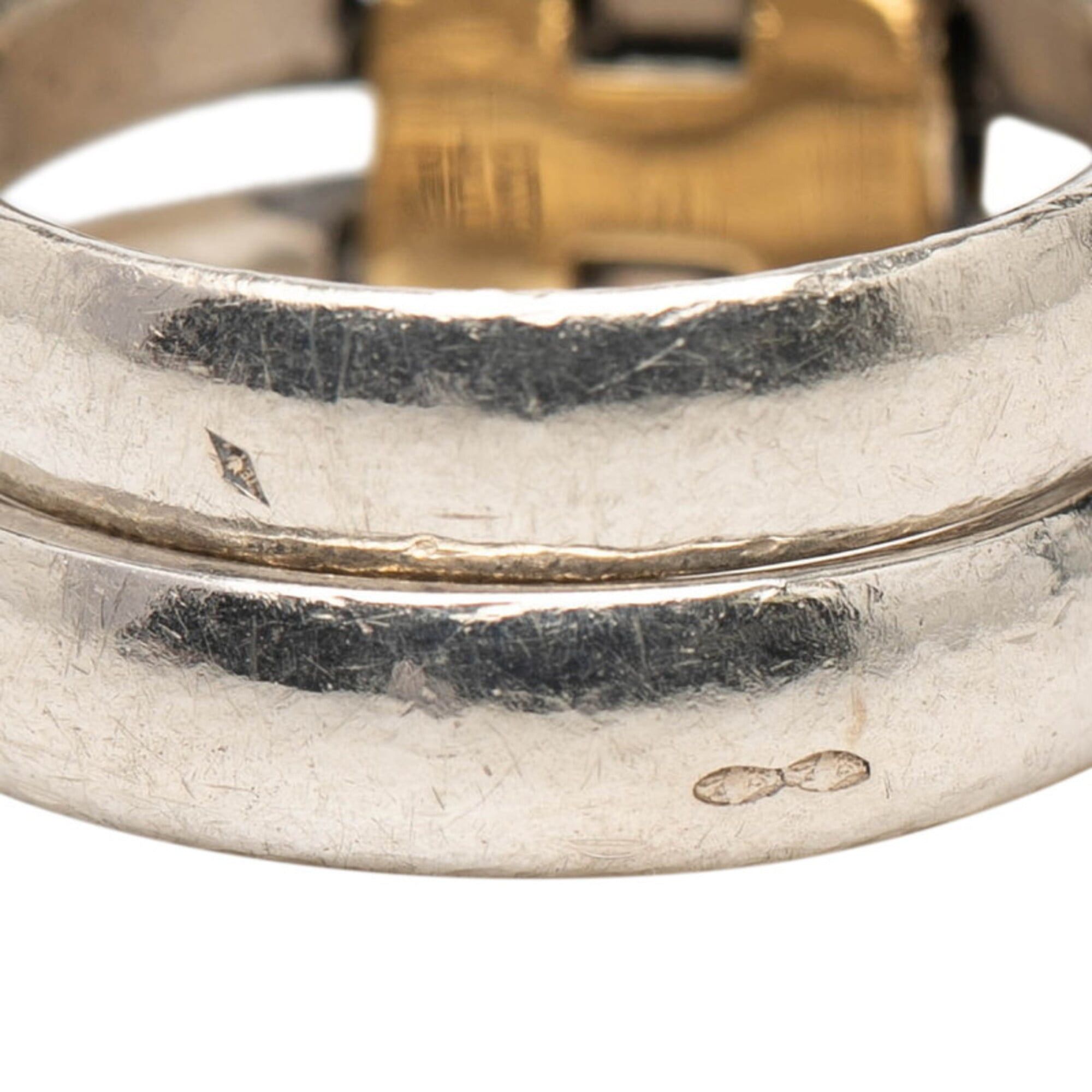 Hermes Hermes History Ring, Size 49, SV925 Silver and 18KYG Yellow Gold Combination, Women's. Size ONE SIZE - 4 Thumbnail