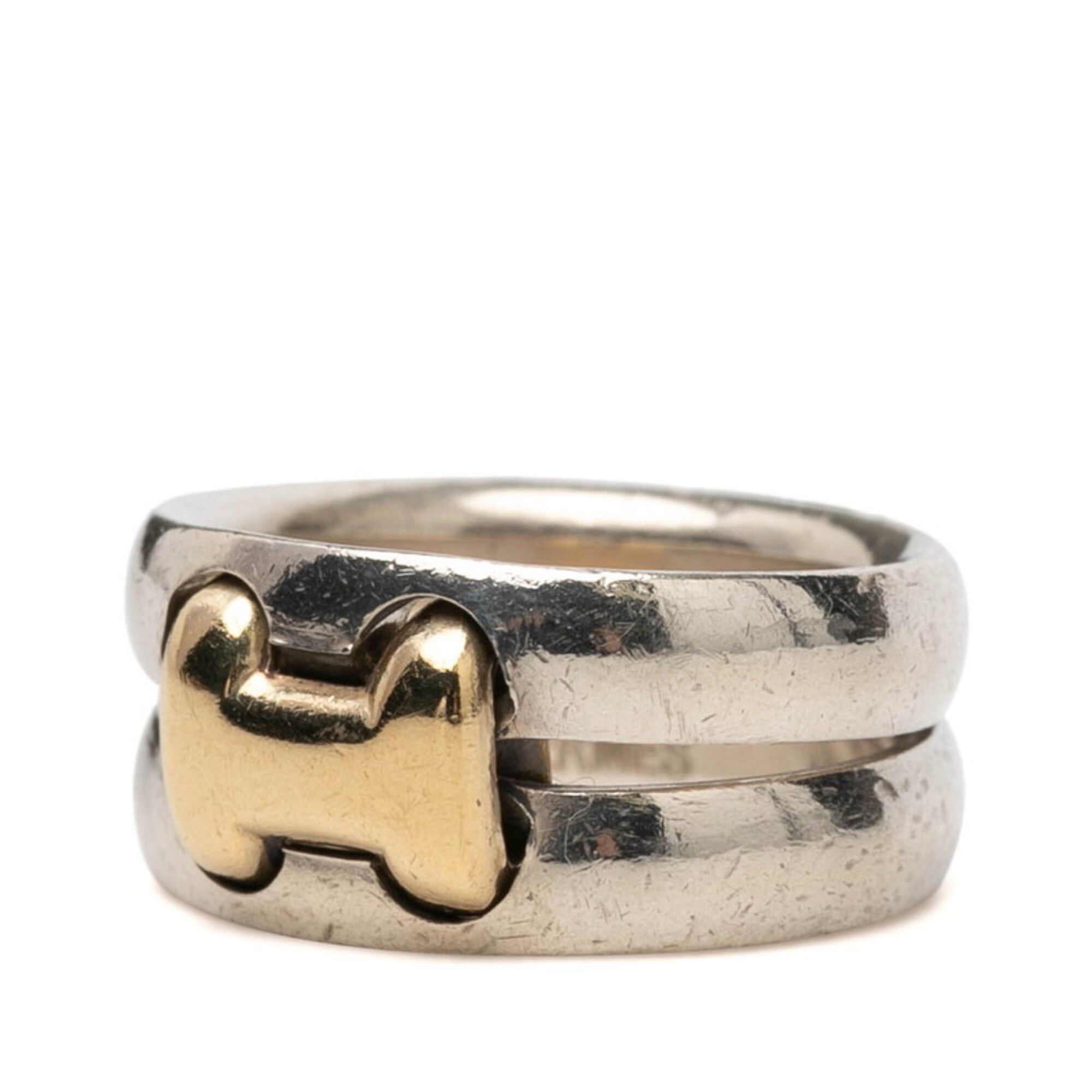 Hermes Hermes History Ring, Size 49, SV925 Silver and 18KYG Yellow Gold Combination, Women's. Size ONE SIZE - 2 Thumbnail
