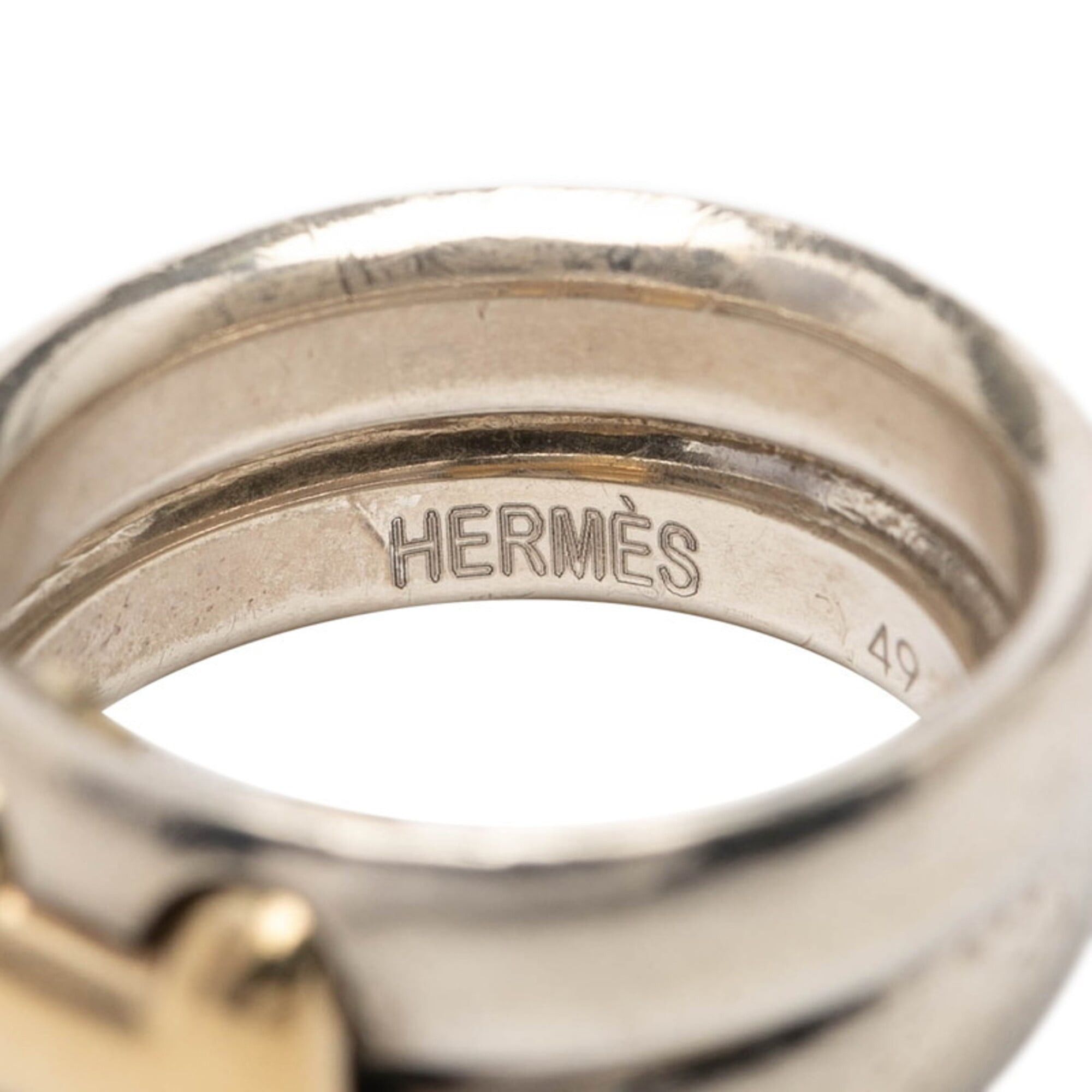 Hermes Hermes History Ring, Size 49, SV925 Silver and 18KYG Yellow Gold Combination, Women's. Size ONE SIZE - 5 Thumbnail