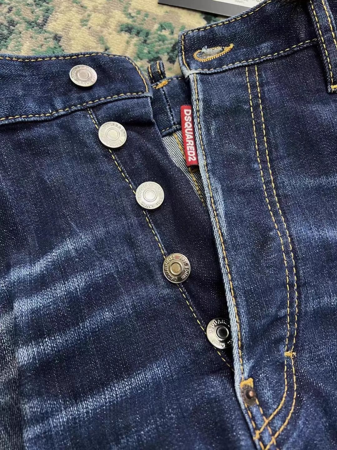 Dsquared2 Blue Denim Jeans with 'ICO' Print and Plaid Cuff Size US 32 / EU 48 - 3 Thumbnail