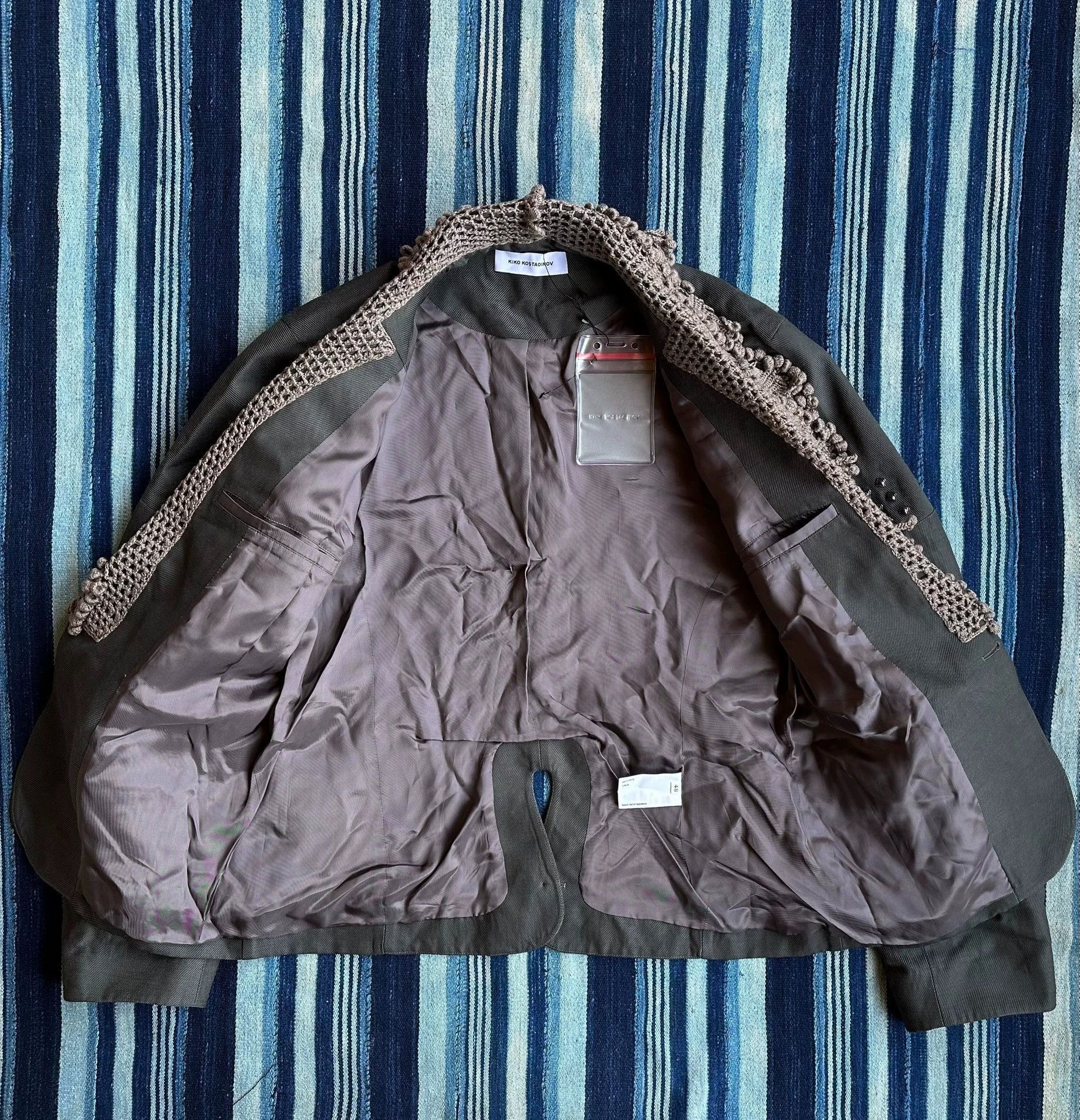 Kiko Kostadinov Gray Light Jacket with Crocheted Collar - Size M Size US M / EU 48-50 / 2 - 3 Thumbnail