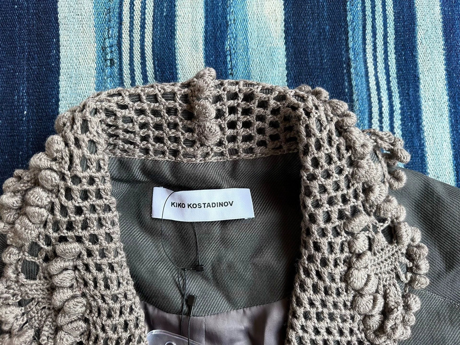 Kiko Kostadinov Gray Light Jacket with Crocheted Collar - Size M Size US M / EU 48-50 / 2 - 4 Thumbnail