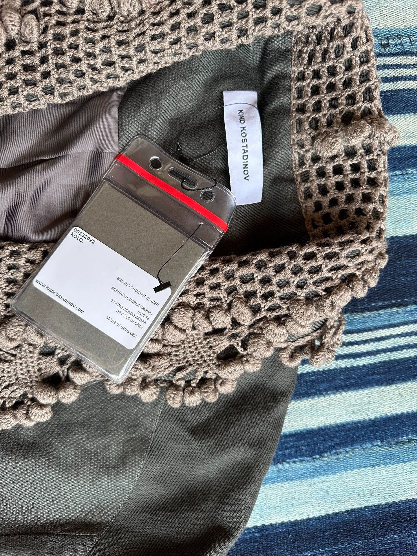 Kiko Kostadinov Gray Light Jacket with Crocheted Collar - Size M Size US M / EU 48-50 / 2 - 7 Thumbnail