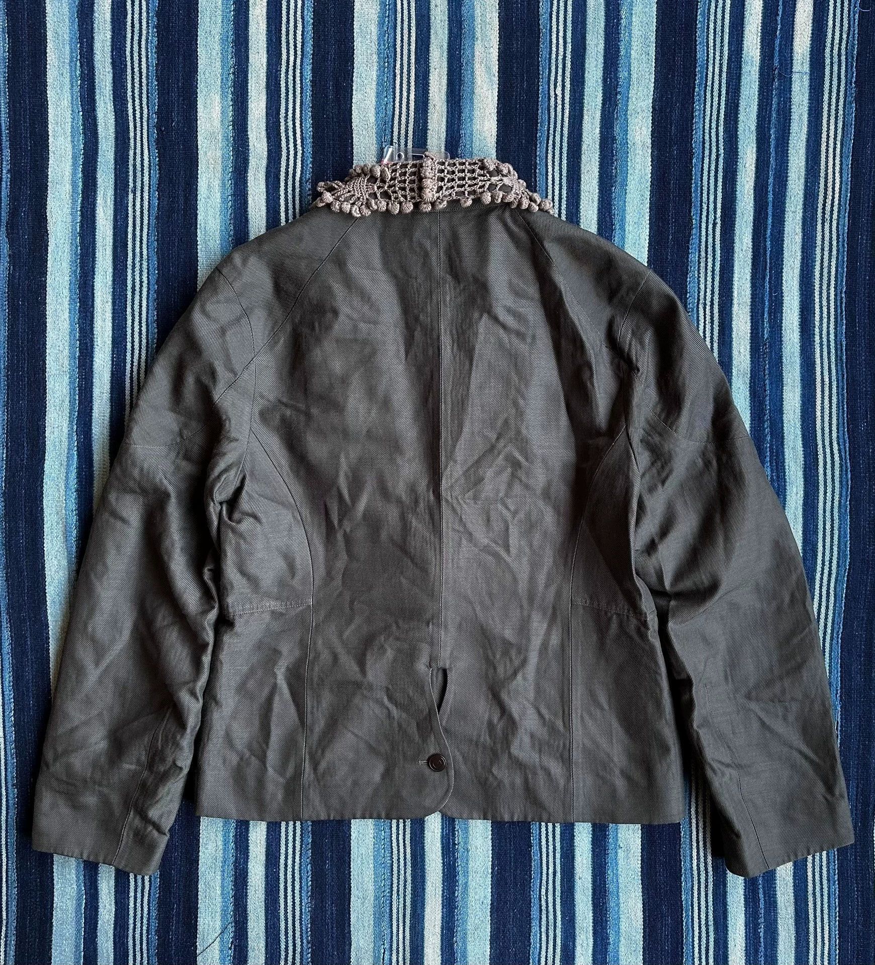 Kiko Kostadinov Gray Light Jacket with Crocheted Collar - Size M Size US M / EU 48-50 / 2 - 2 Thumbnail