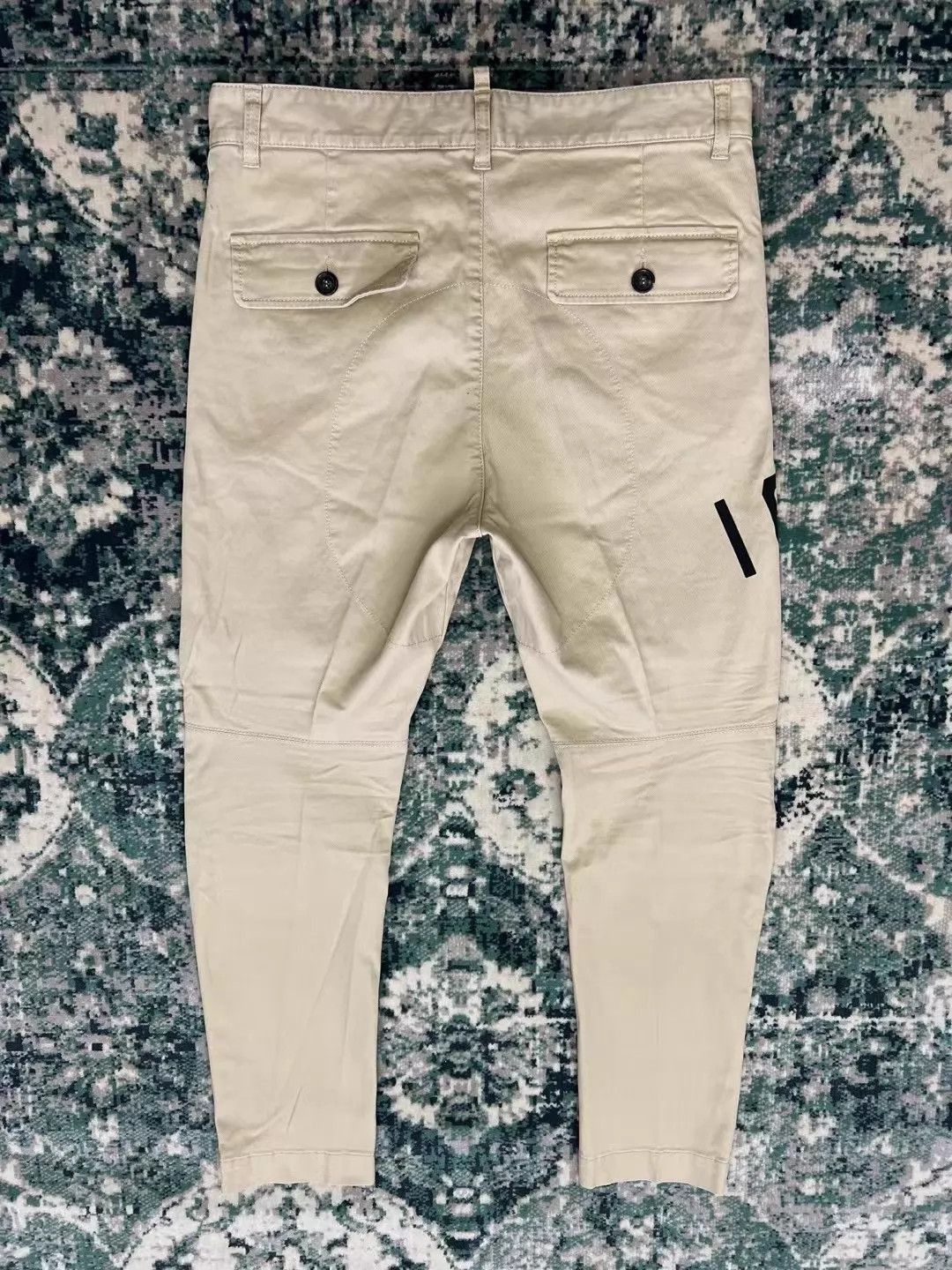 Dsquared2 Beige Casual Pants with Text Print - Size 28 Size US 28 / EU 44 - 2 Thumbnail