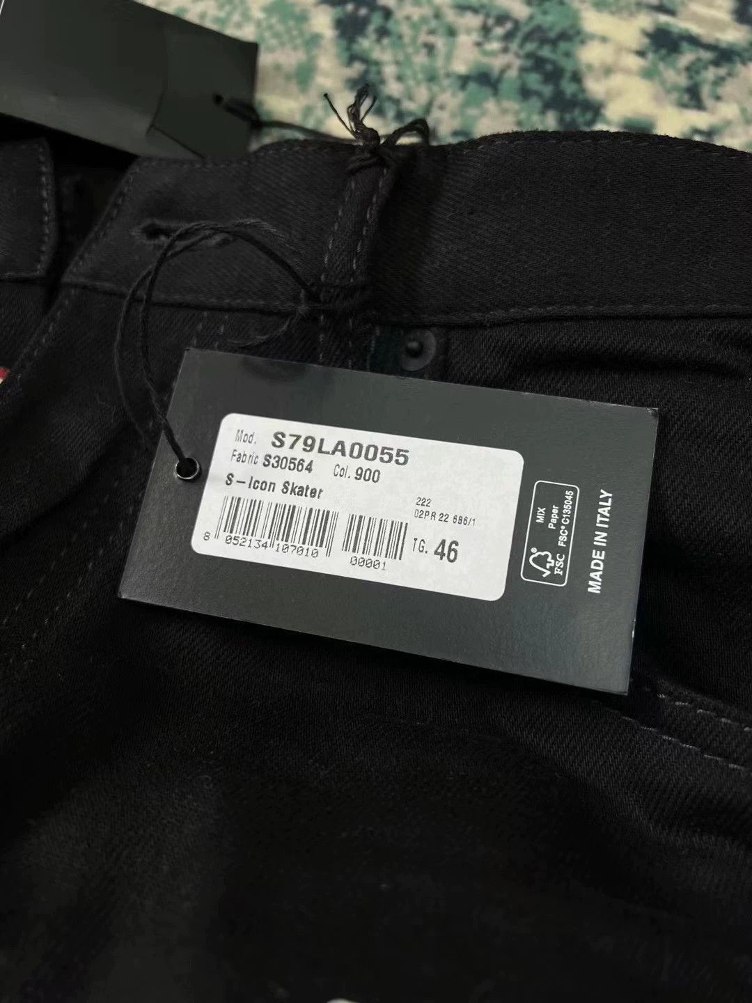 Dsquared2 Black Denim Pants with White Graphic Print - Size 30 Size US 30 / EU 46 - 6 Thumbnail