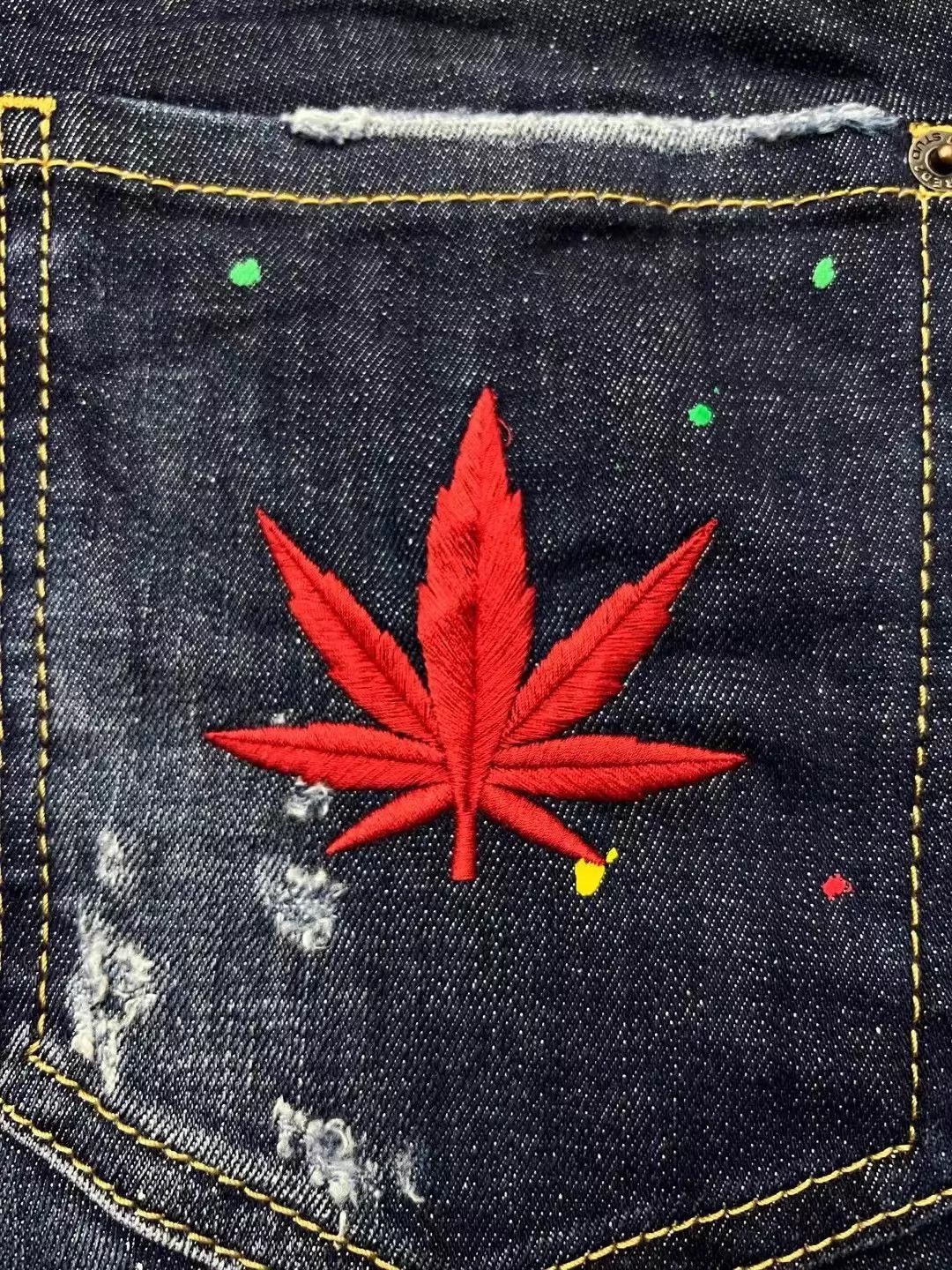 Dsquared2 Blue Denim Jeans with Paint Splatter Accents Size US 32 / EU 48 - 6 Thumbnail