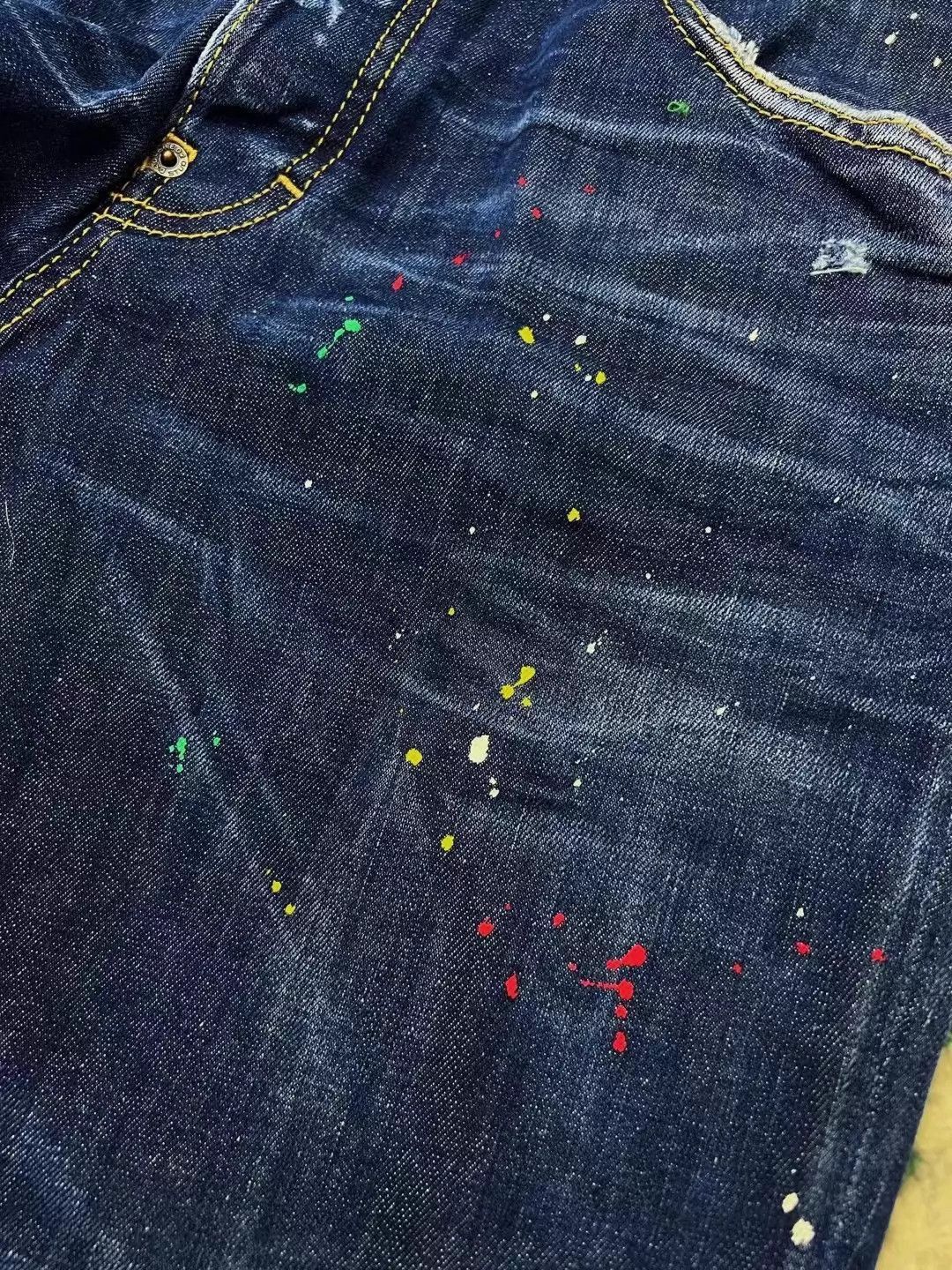 Dsquared2 Blue Denim Jeans with Paint Splatter Accents Size US 32 / EU 48 - 5 Thumbnail