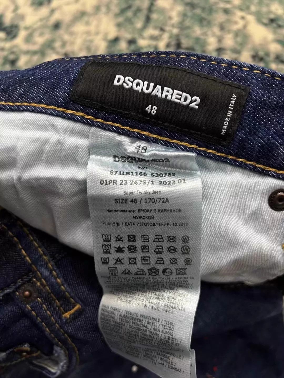 Dsquared2 Blue Denim Jeans with Paint Splatter Accents Size US 32 / EU 48 - 9 Thumbnail