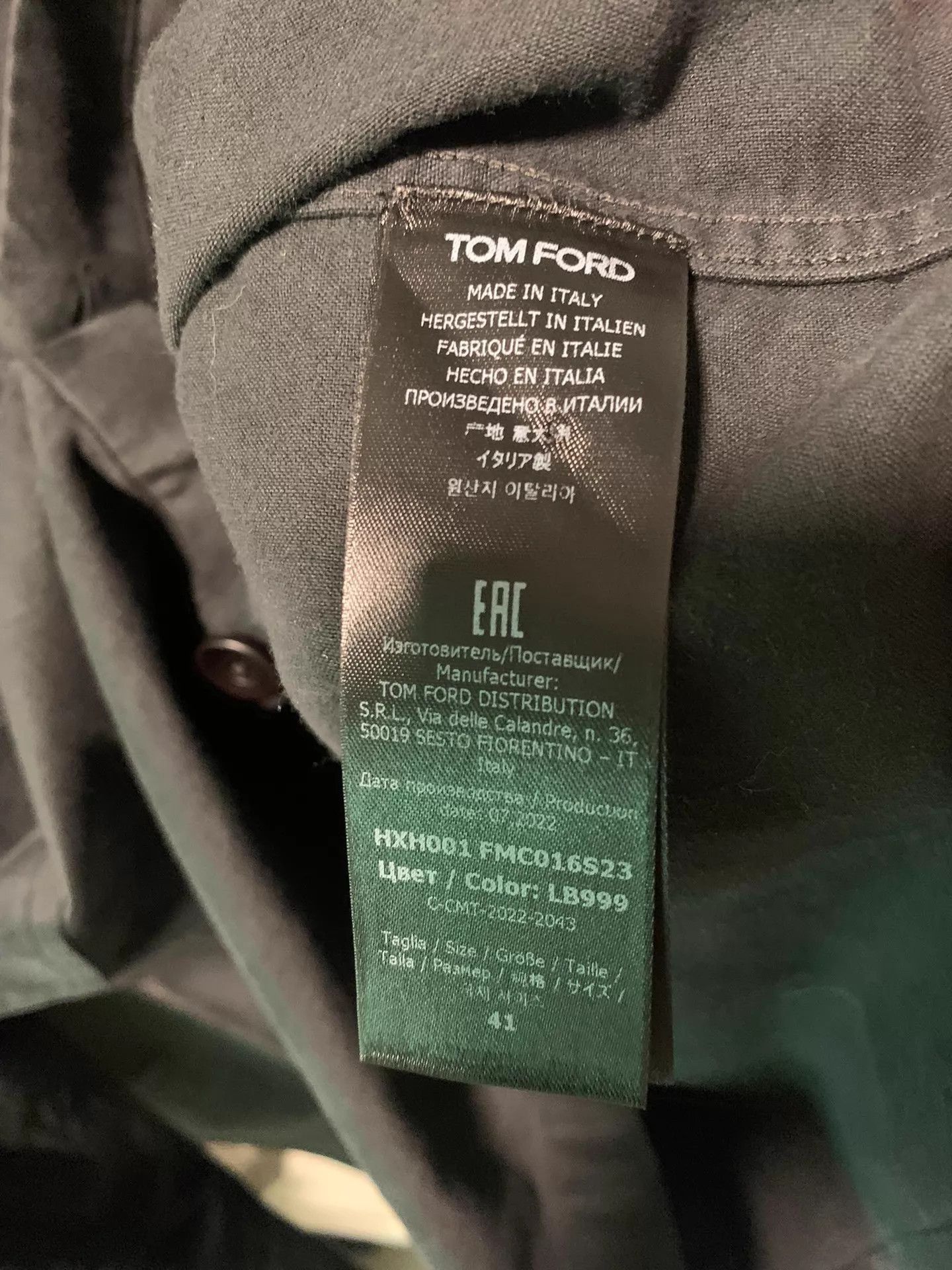Tom Ford Black Long-Sleeve Button-Up Shirt Size US M / EU 48-50 / 2 - 4 Thumbnail