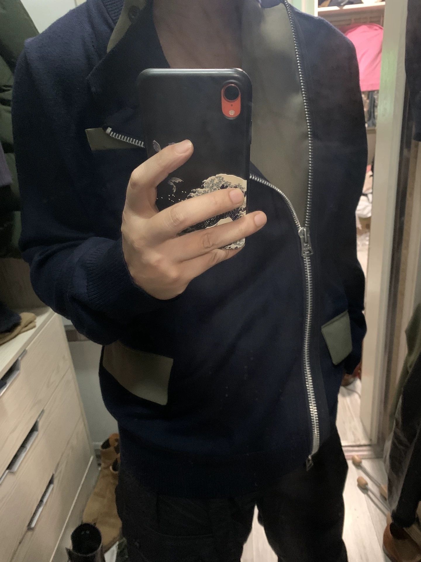 Sacai Blue Zip-Front Bomber Jacket with Contrast Pockets - M Size US M / EU 48-50 / 2 - 7 Thumbnail