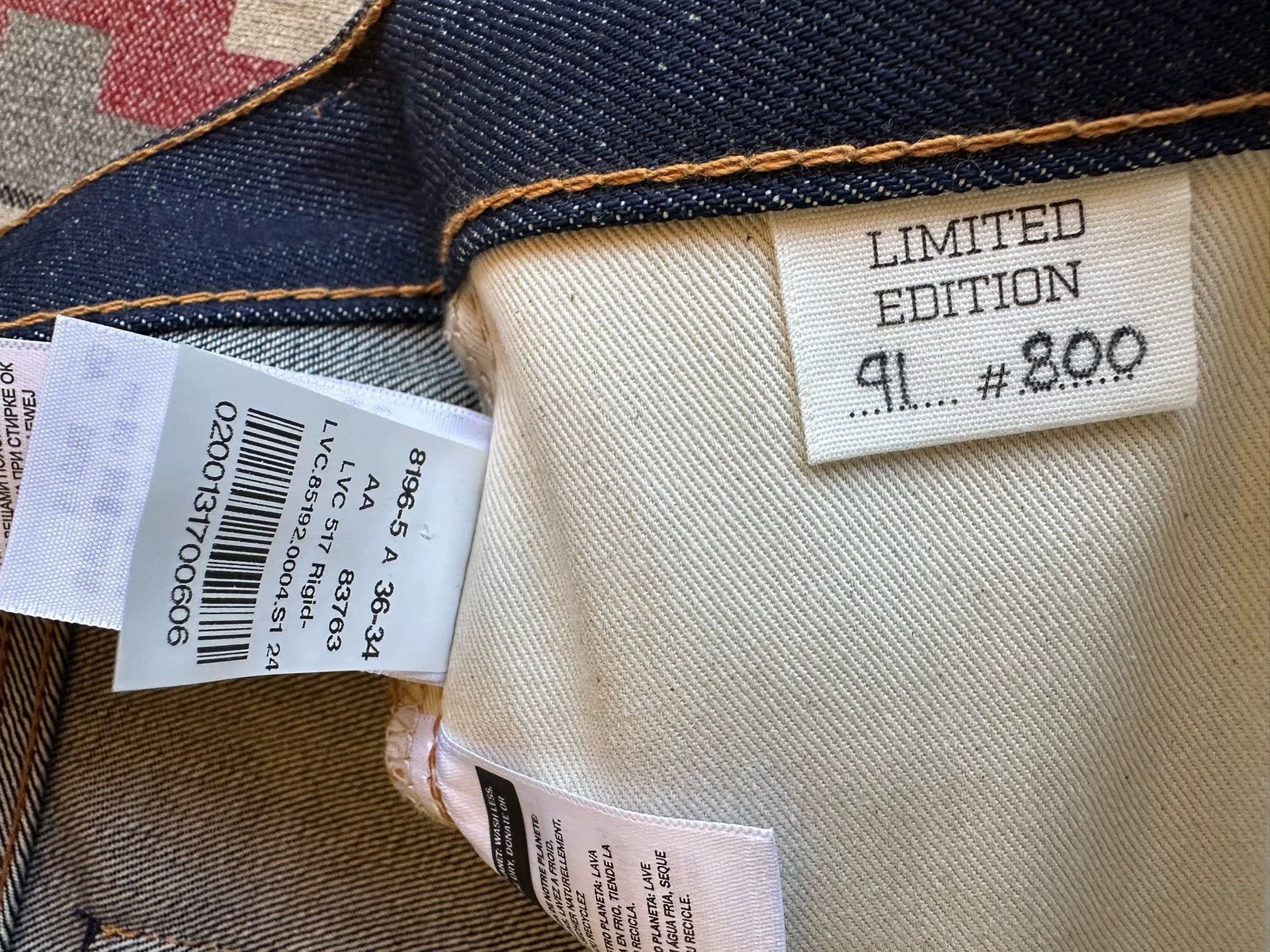 Levi's Blue Denim Straight-Leg Pants Size 36 Size US 36 / EU 52 - 8 Thumbnail