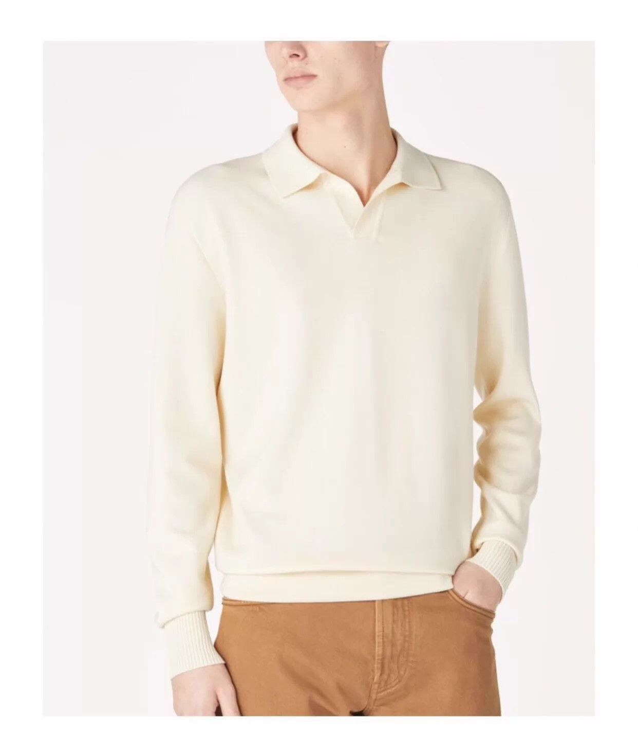 Loro Piana Beige Long Sleeve Collared Shirt - Size M Size US M / EU 48-50 / 2 - 2 Thumbnail