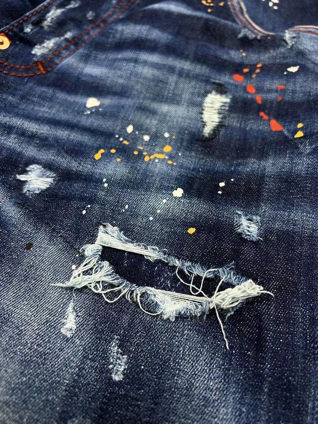 Dsquared2 Blue Distressed Paint Splatter Denim Jeans Size US 28 / EU 44 - 5 Thumbnail
