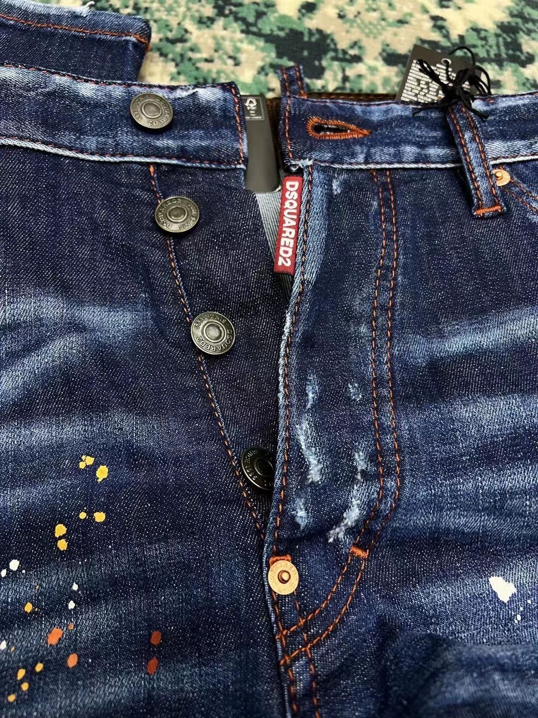 Dsquared2 Blue Distressed Paint Splatter Denim Jeans Size US 28 / EU 44 - 3 Thumbnail