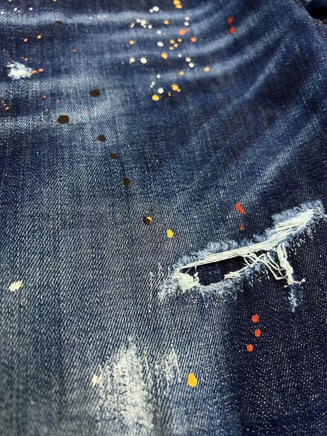 Dsquared2 Blue Distressed Paint Splatter Denim Jeans Size US 28 / EU 44 - 4 Thumbnail