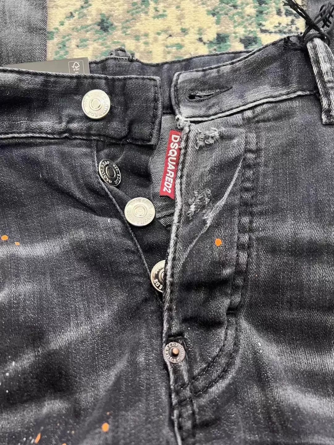 Dsquared2 Black Distressed Paint Splatter Denim Jeans Size 30 Size US 30 / EU 46 - 3 Thumbnail