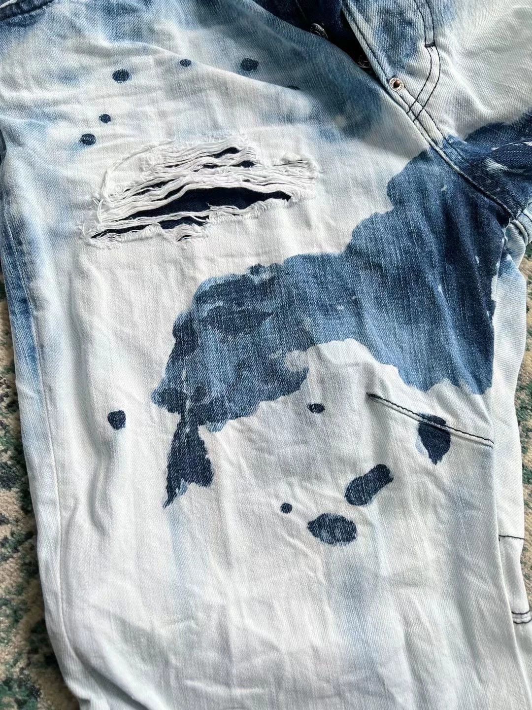 Dsquared2 Blue Distressed Denim Jeans with Paint Splatter Size US 30 / EU 46 - 4 Thumbnail