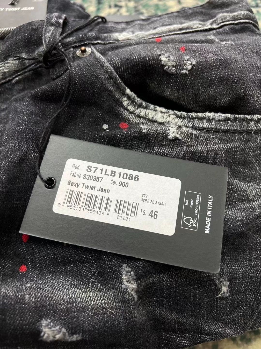Dsquared2 Black Distressed Denim Jeans with Paint Splatter Size 30 Size US 30 / EU 46 - 8 Thumbnail