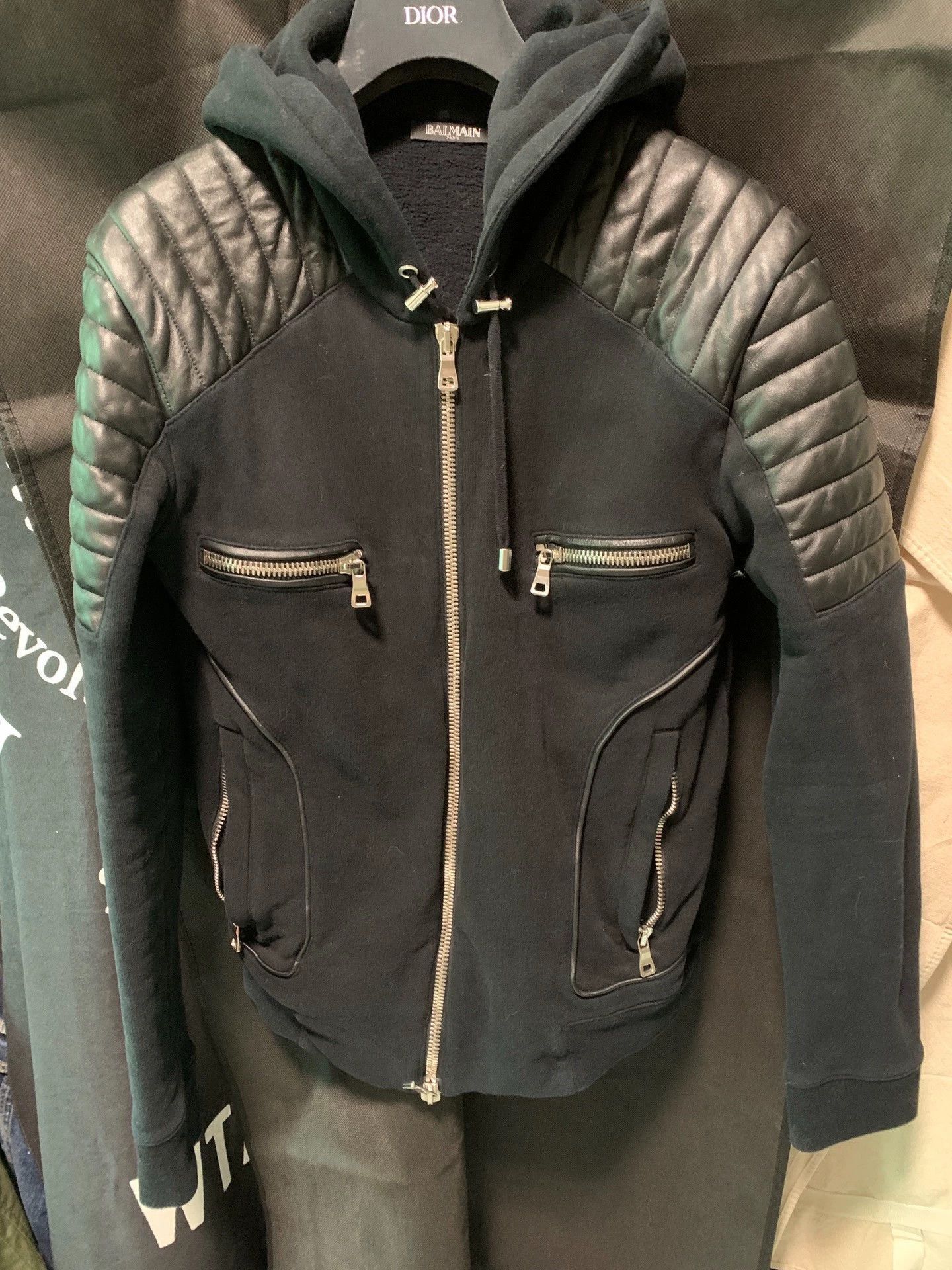 Balmain Black Zip-Up Hooded Jacket Size US S / EU 44-46 / 1 - 2 Thumbnail